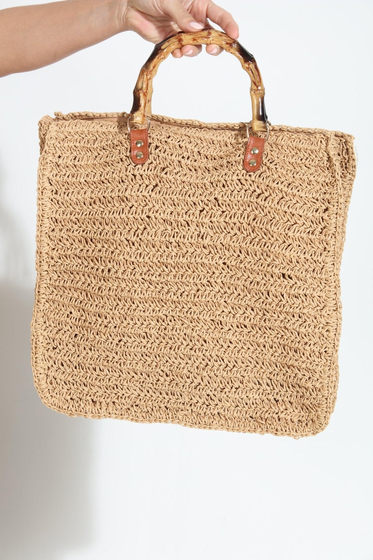 Marine Raffia Crochet Handbag