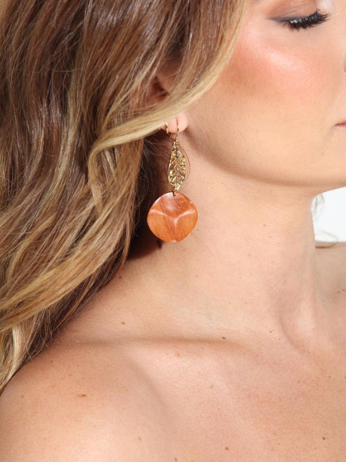 Lydia Wooden Dangle Earrings