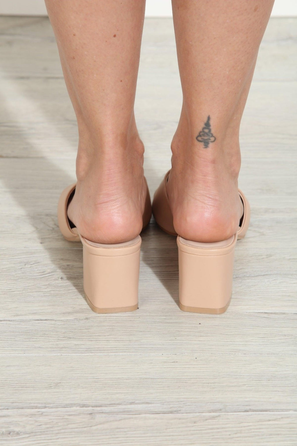 Eliza Nude Mule Heels