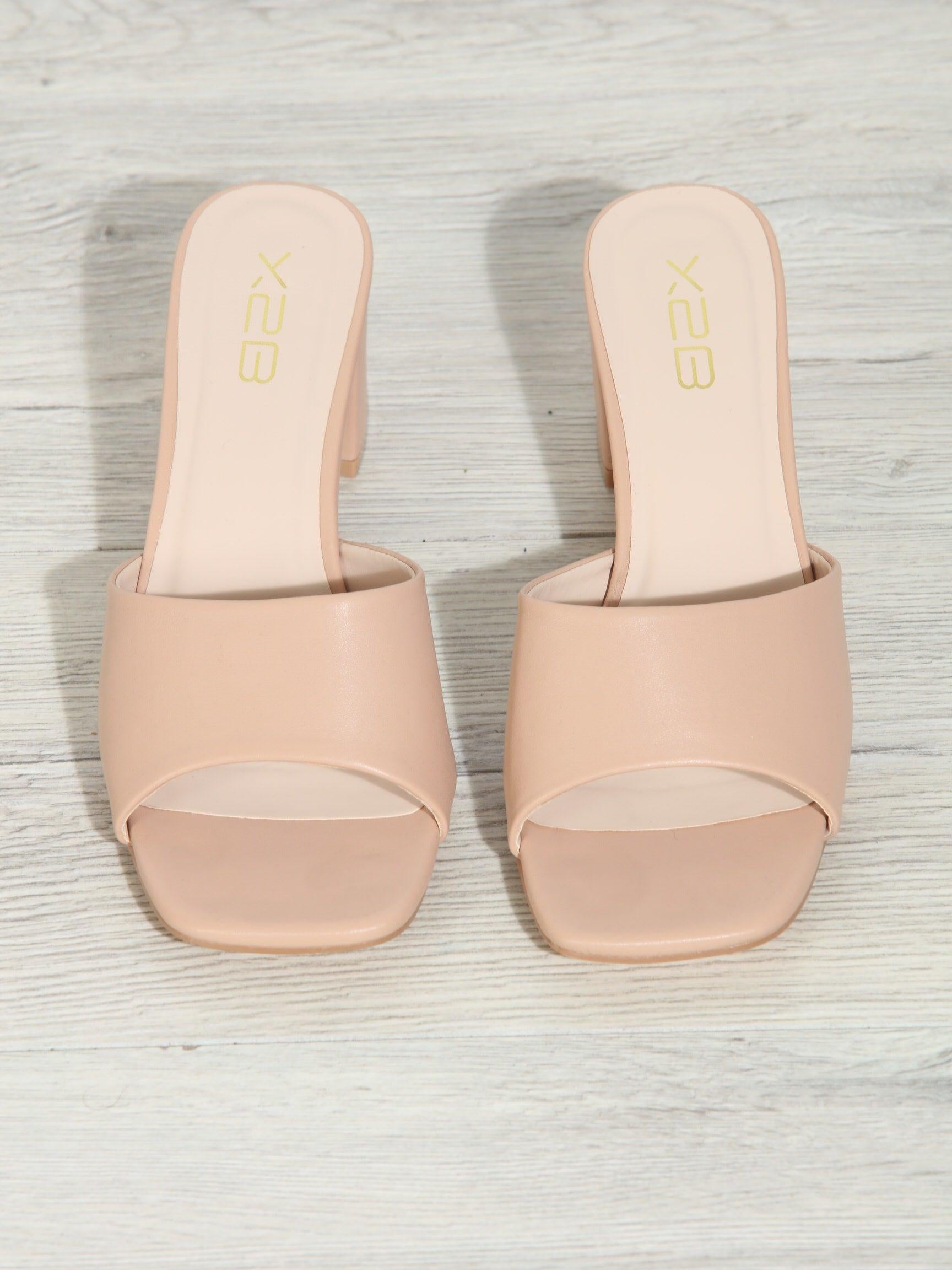 Eliza Nude Mule Heels