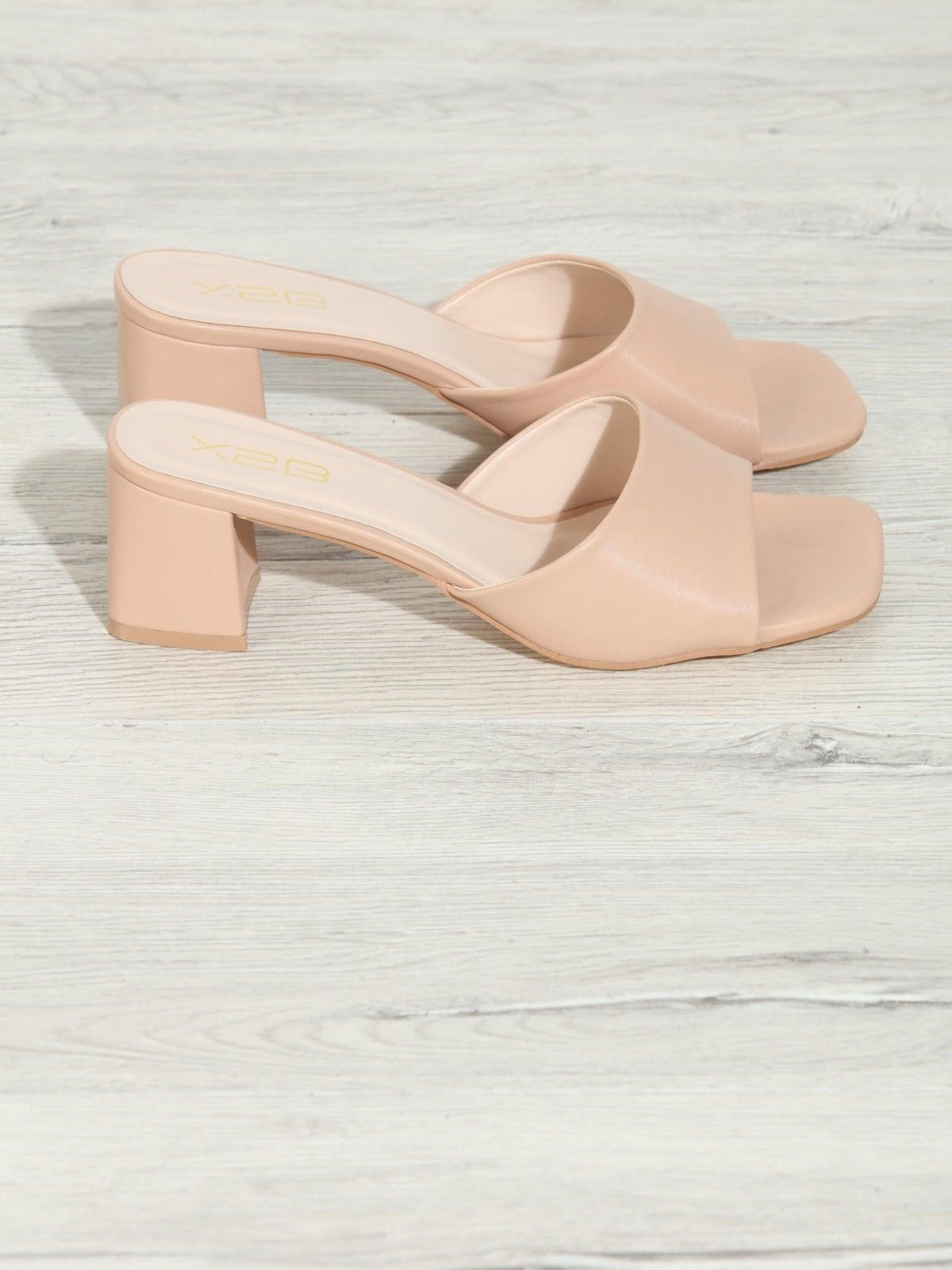 Eliza Nude Mule Heels