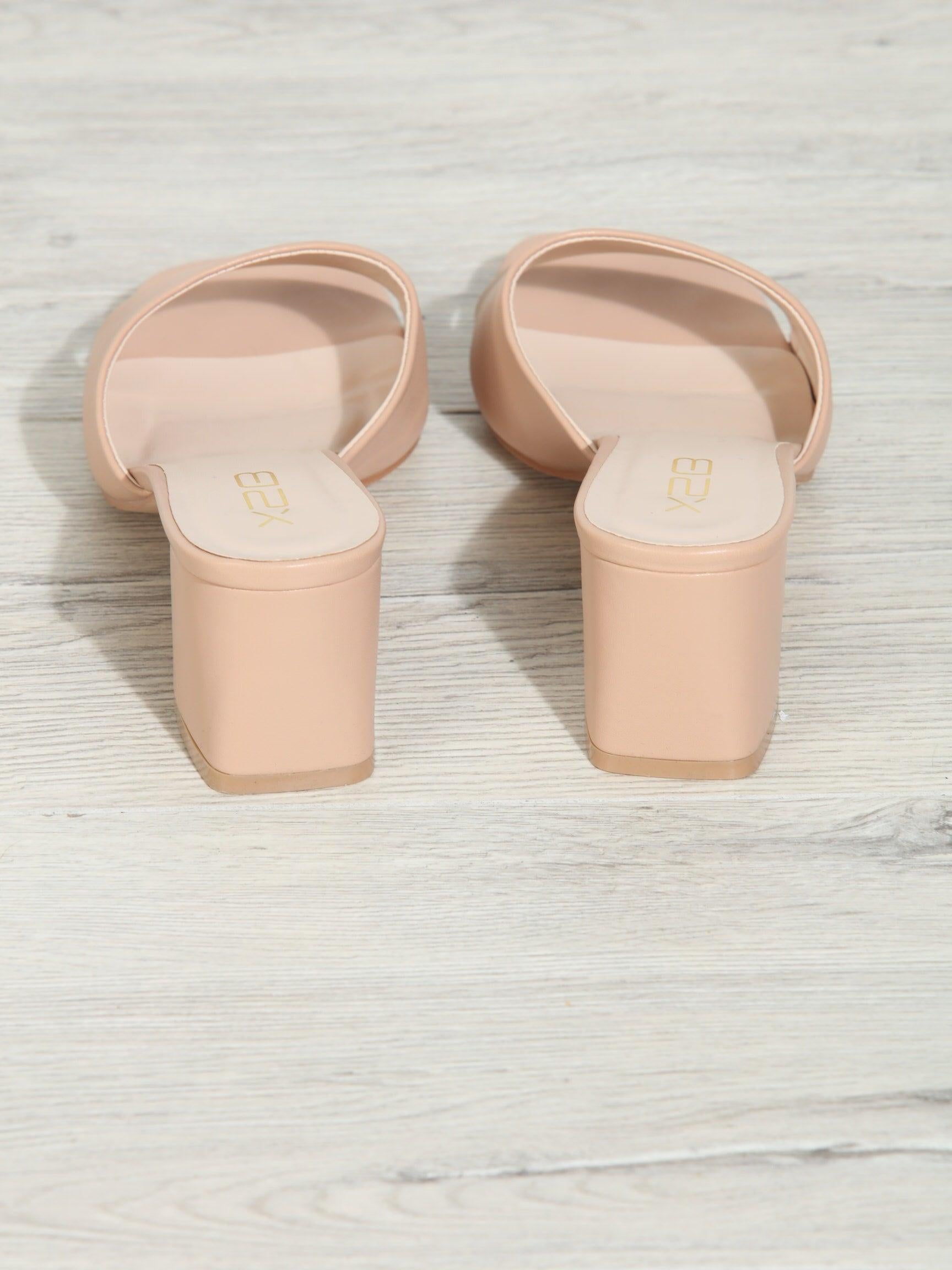 Eliza Nude Mule Heels