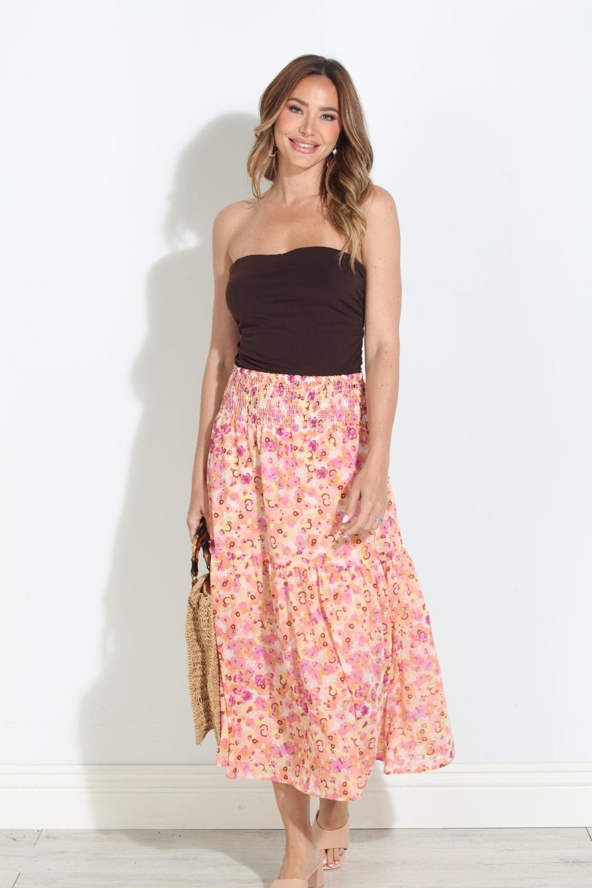 Jacinta Chiffon Ruffle Midi Skirt-BEST SELLER