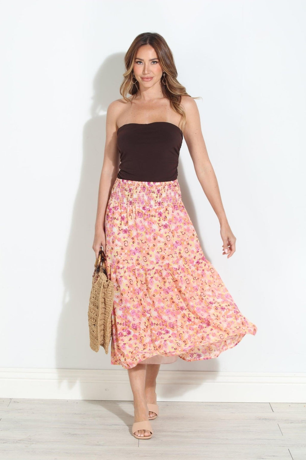 Jacinta Chiffon Ruffle Midi Skirt-BEST SELLER