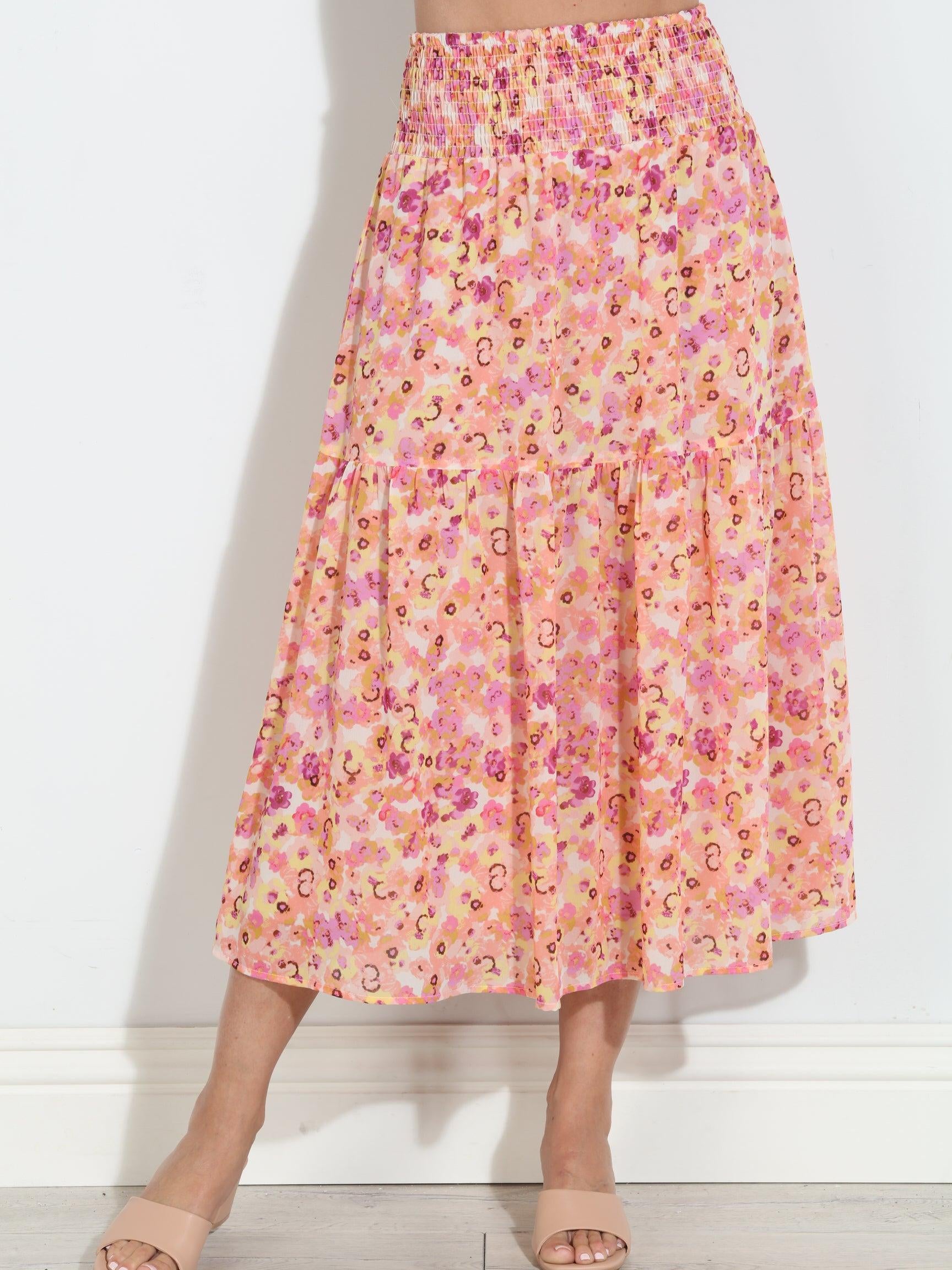 Jacinta Chiffon Ruffle Midi Skirt-BEST SELLER