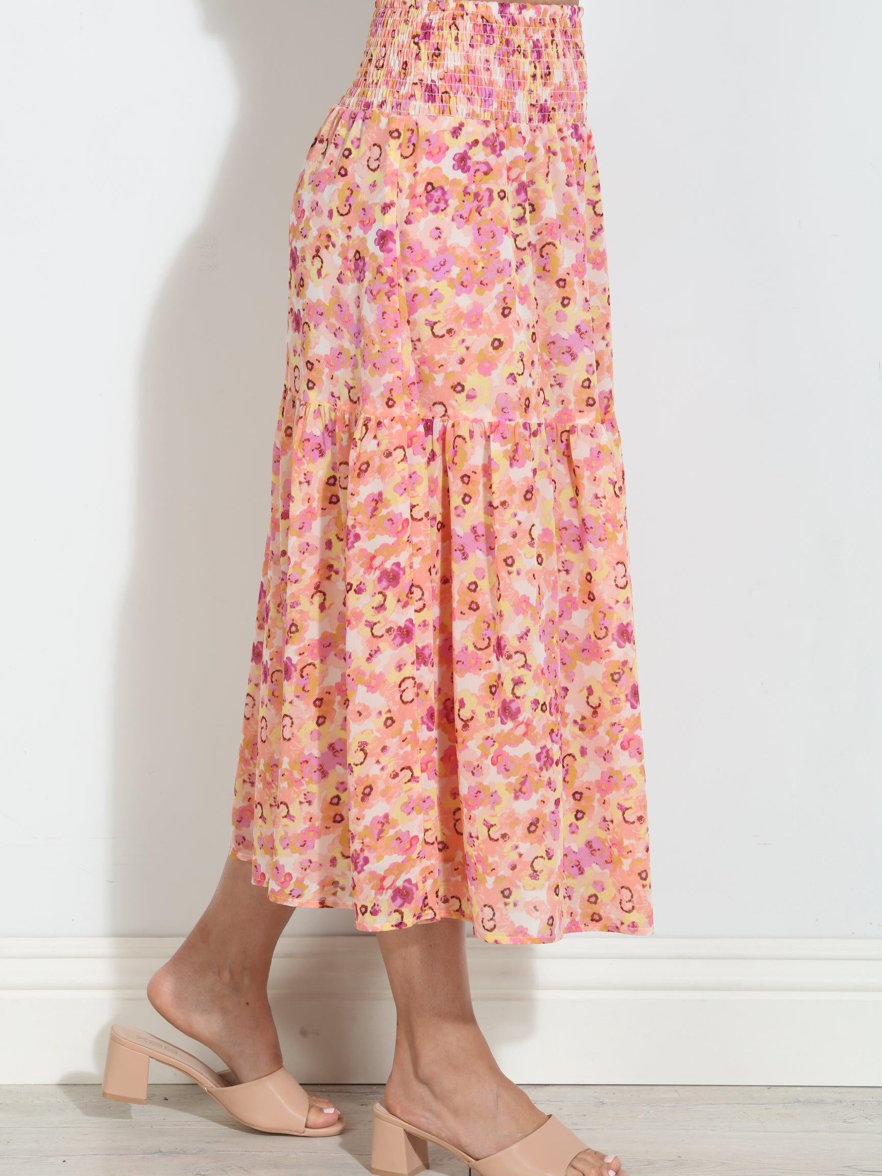 Jacinta Chiffon Ruffle Midi Skirt-BEST SELLER