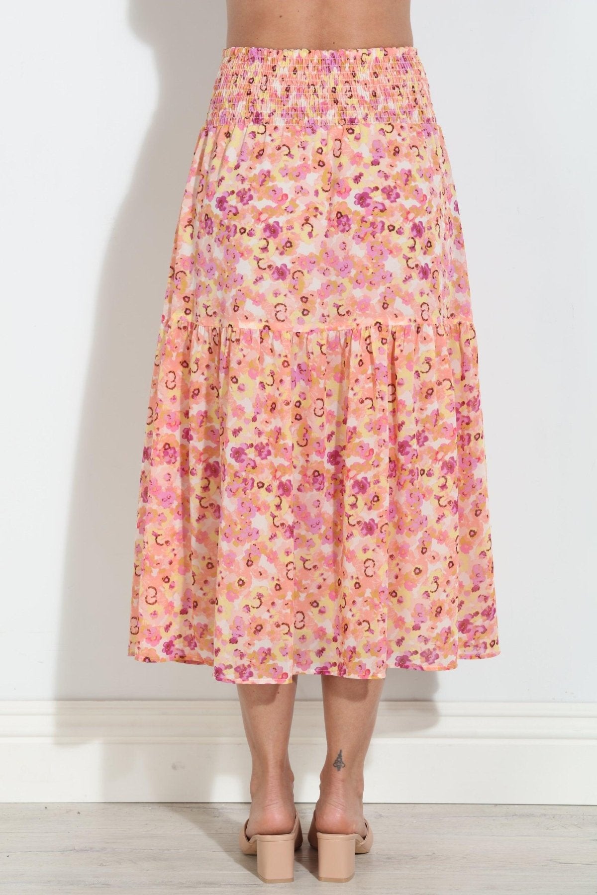 Jacinta Chiffon Ruffle Midi Skirt-BEST SELLER