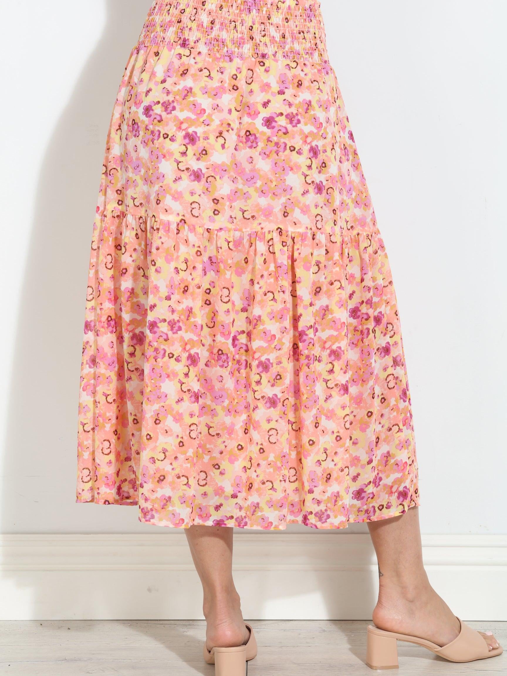 Jacinta Chiffon Ruffle Midi Skirt-BEST SELLER