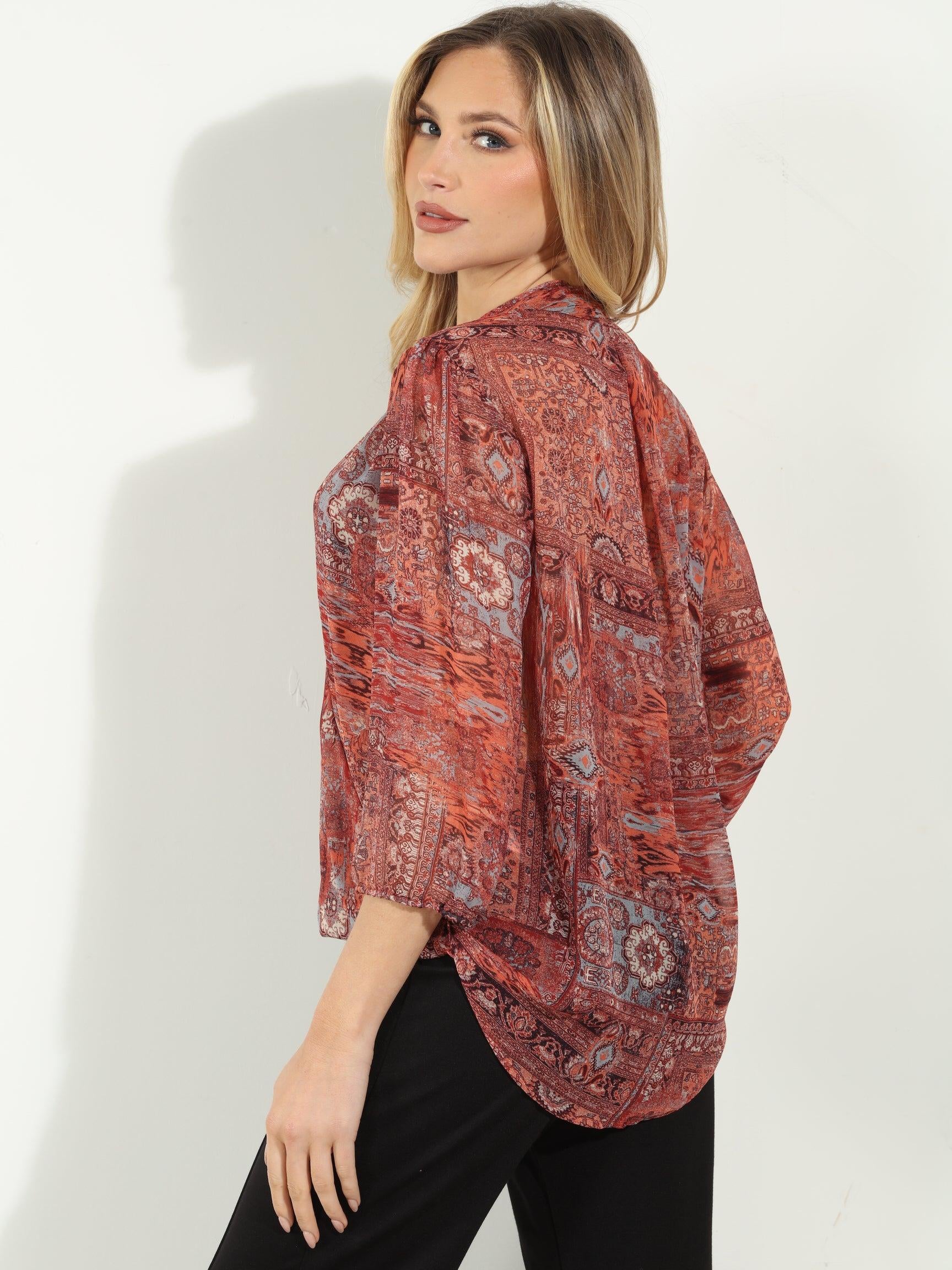 Thompson 3/4 Sleeve Surplice Top-FINAL SALE