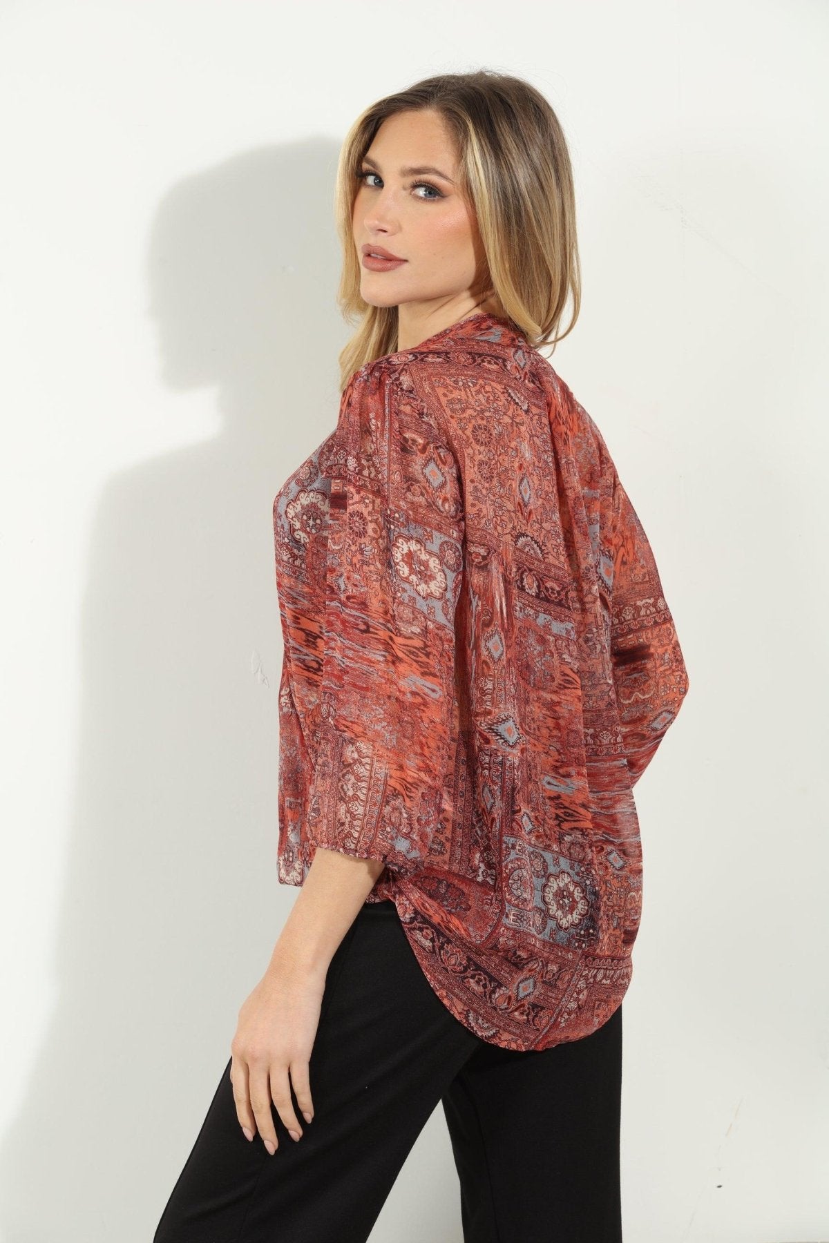 Thompson 3/4 Sleeve Surplice Top-FINAL SALE
