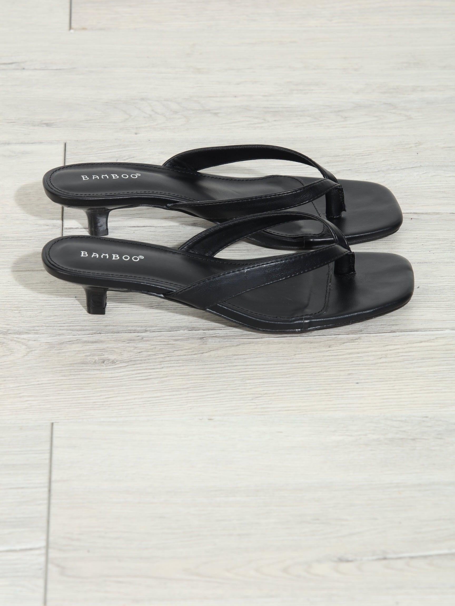 Black Kitten Heel Sandals-BEST SELLERS