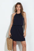 Navy ITY Smocked Waist Dress-BEST SELLER