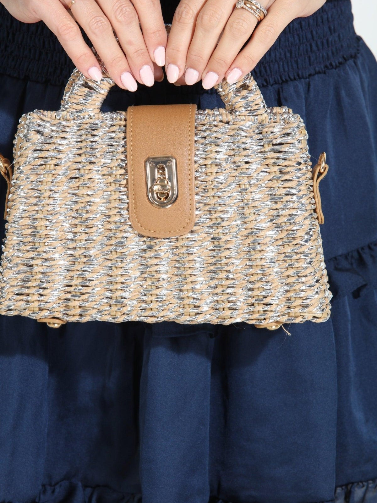 Adeline Woven Basket Handbag