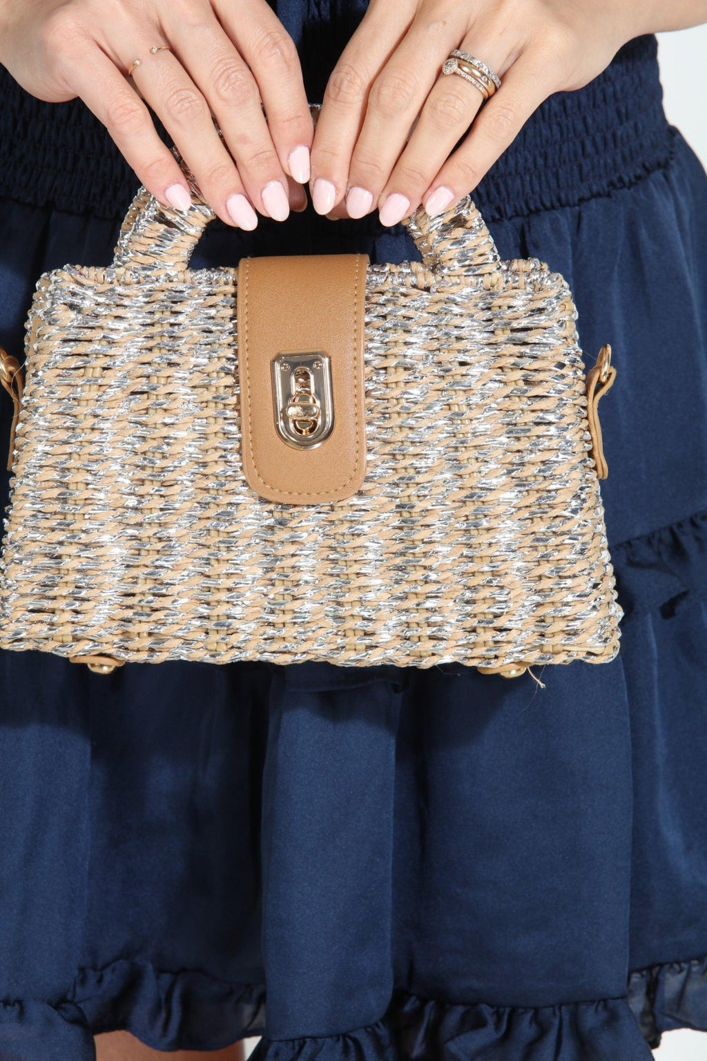 Adeline Woven Basket Handbag