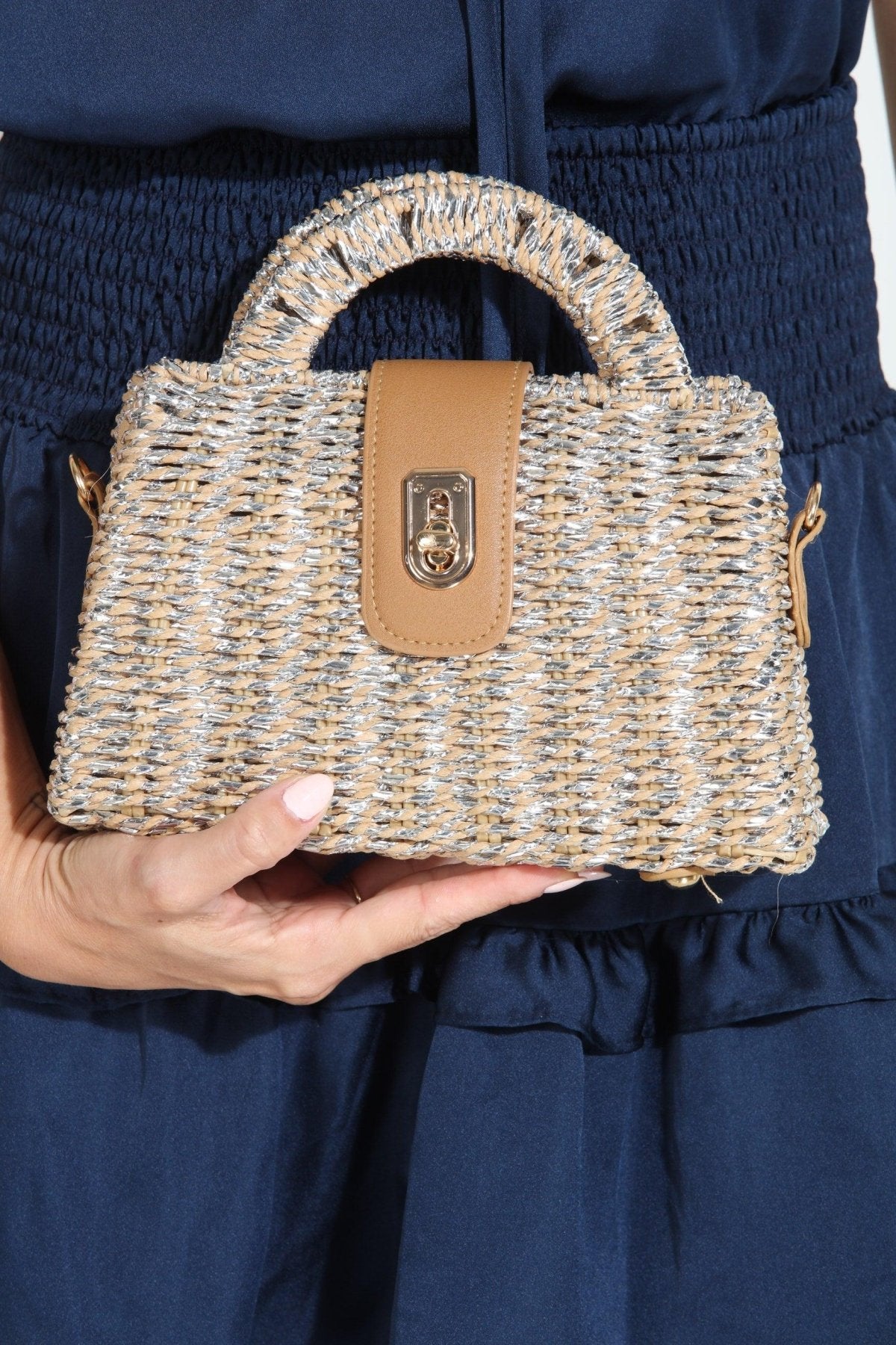Adeline Woven Basket Handbag