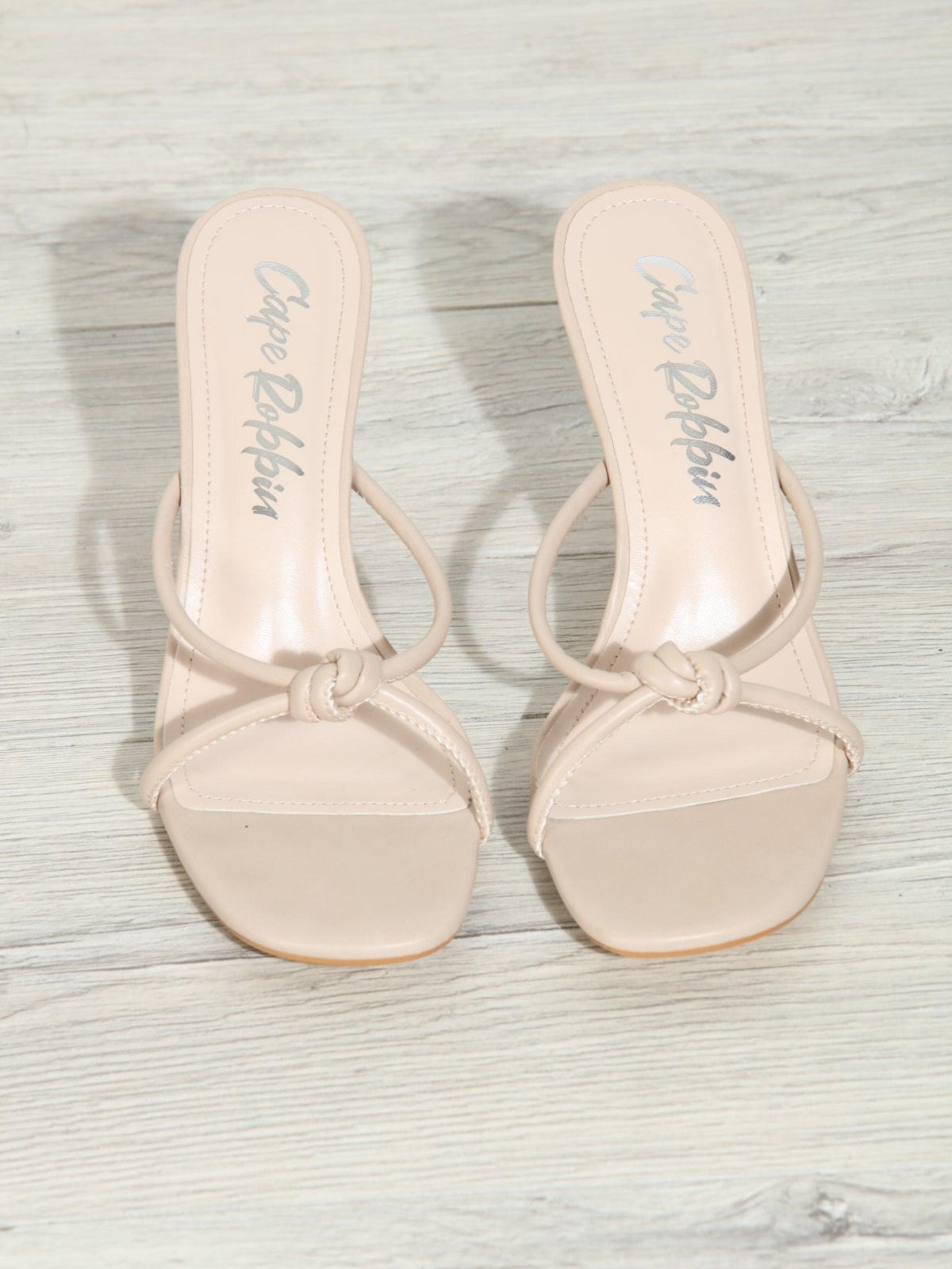 Beige Knot Heels