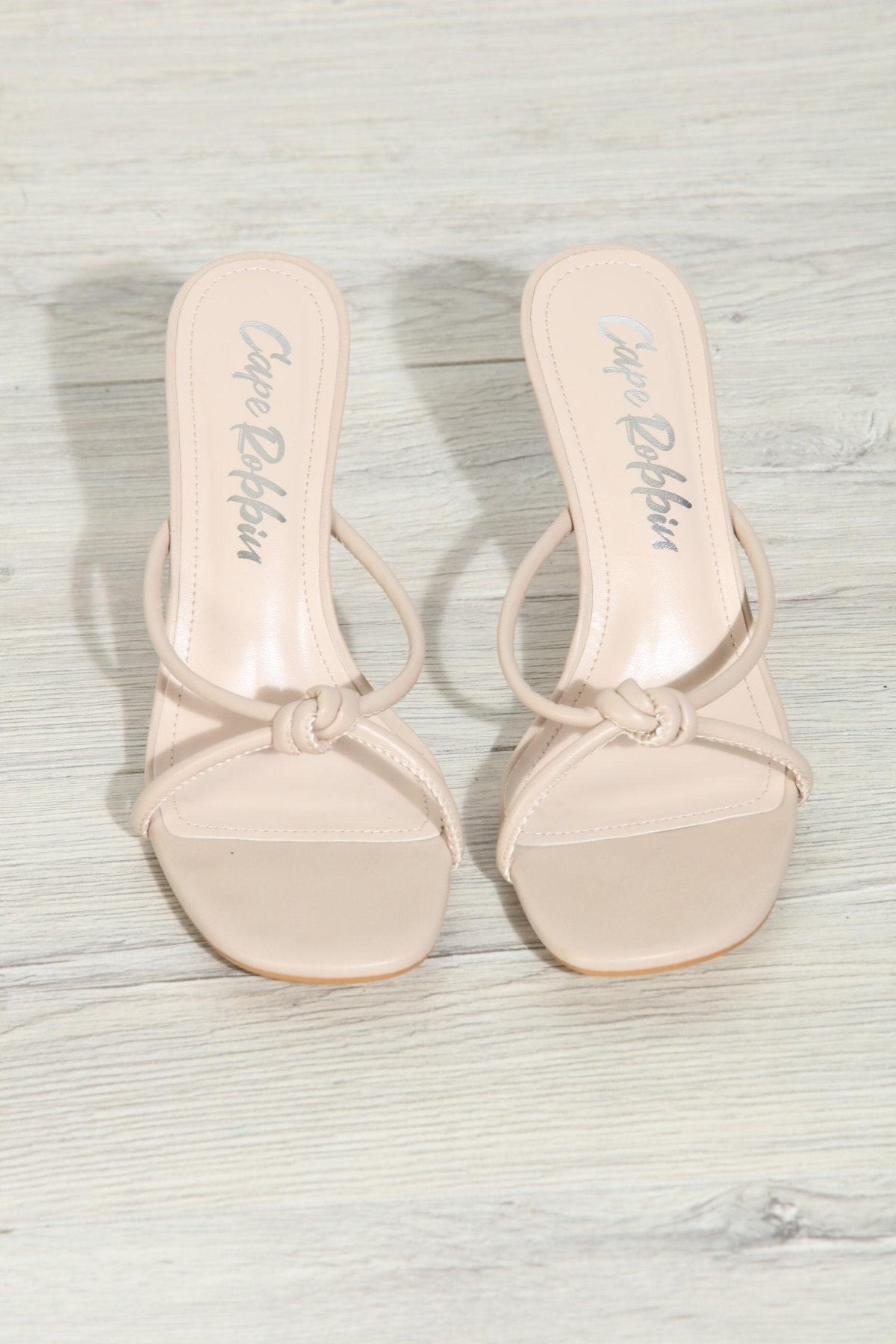 Beige Knot Heels
