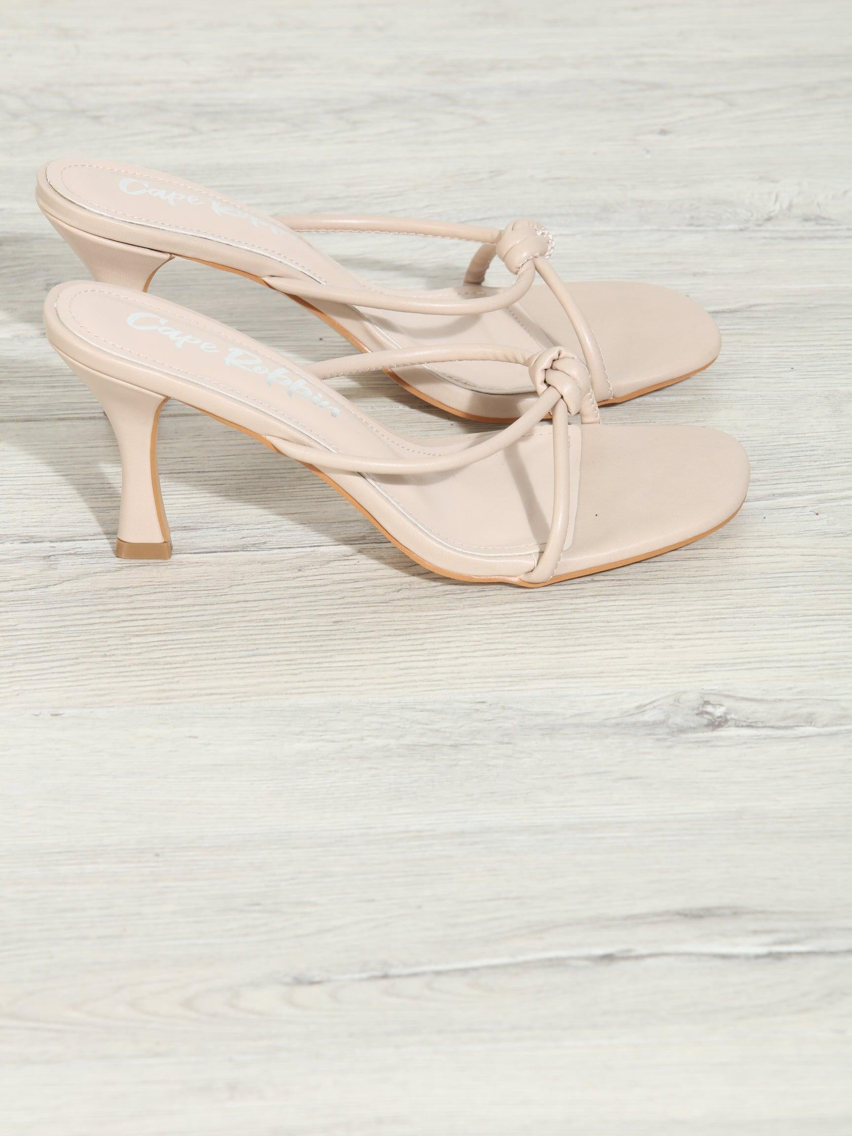 Beige Knot Heels