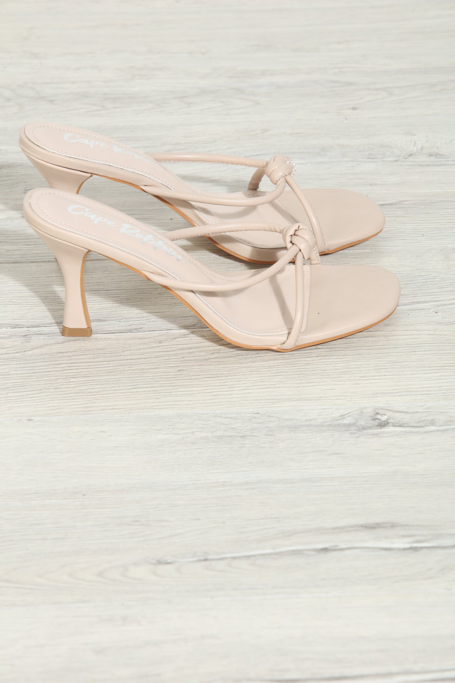 Beige Knot Heels