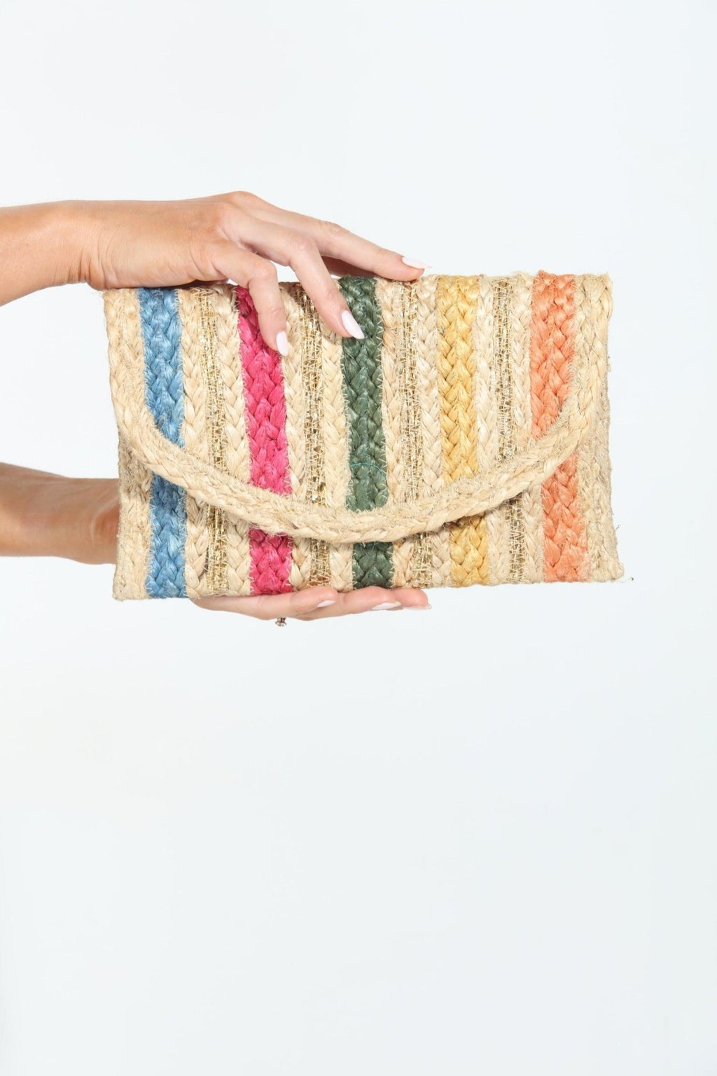 Brie Multicolor Jute Clutch
