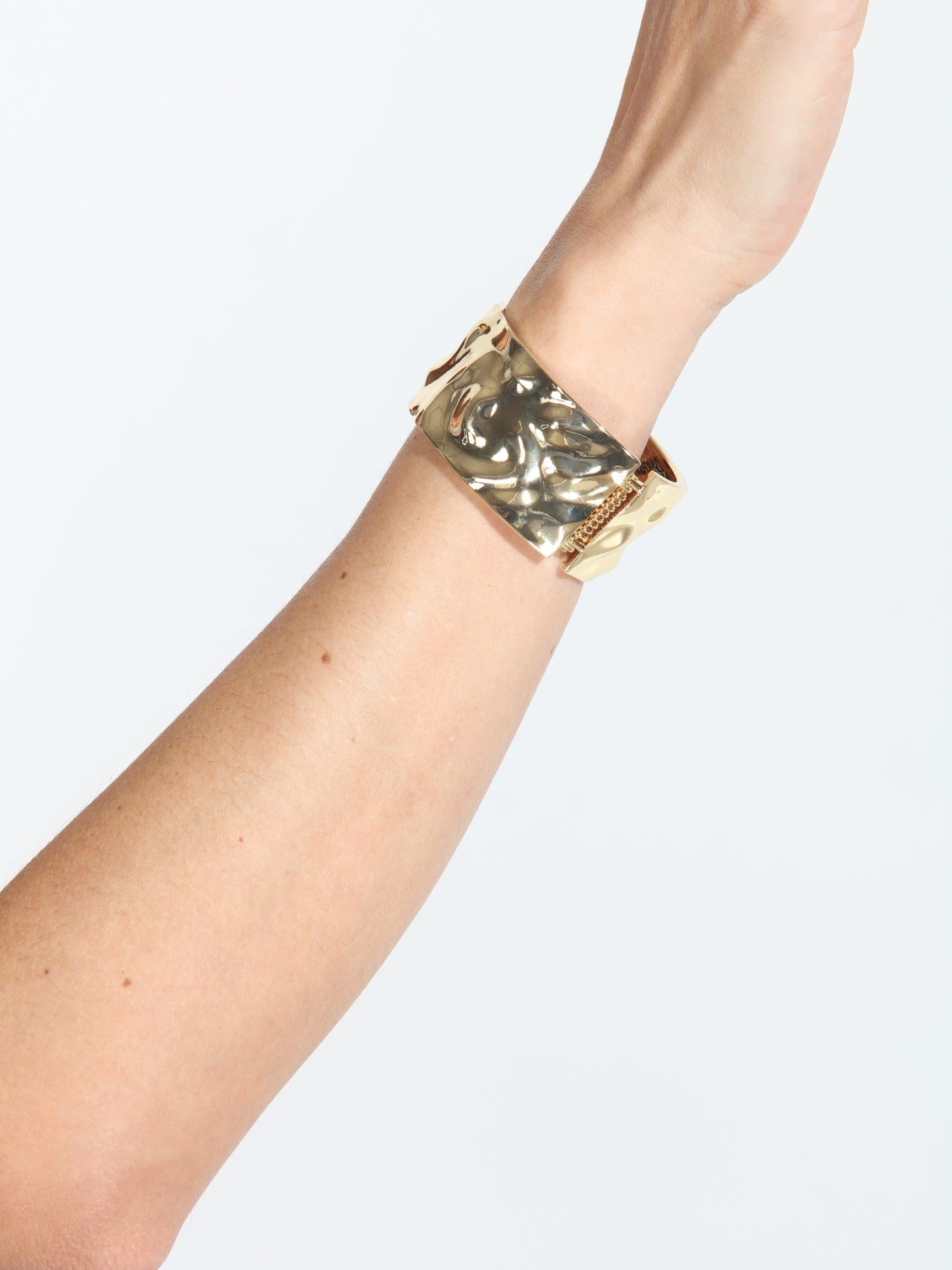Gold Hammered Cuff