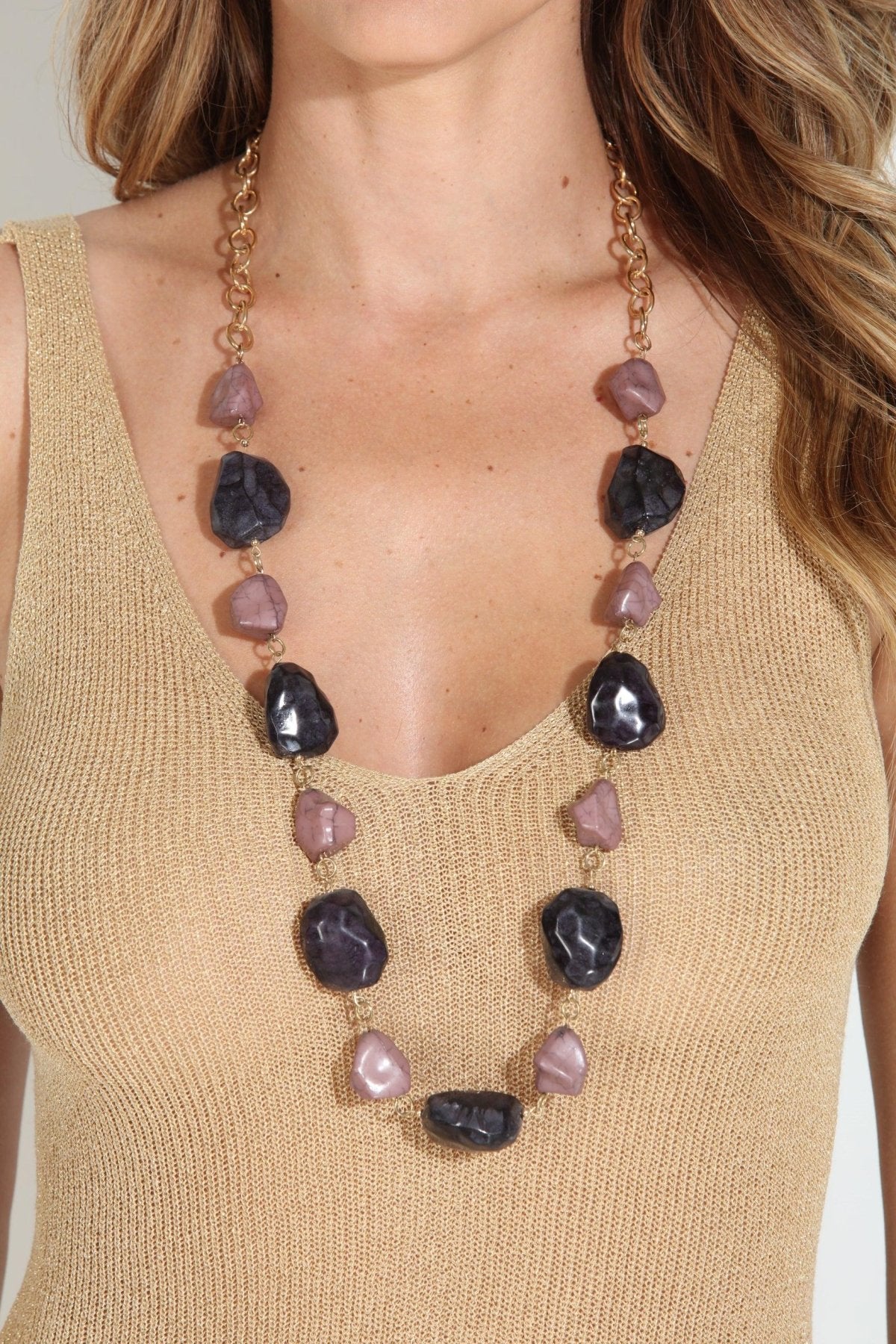 Stone Long Statement Necklace