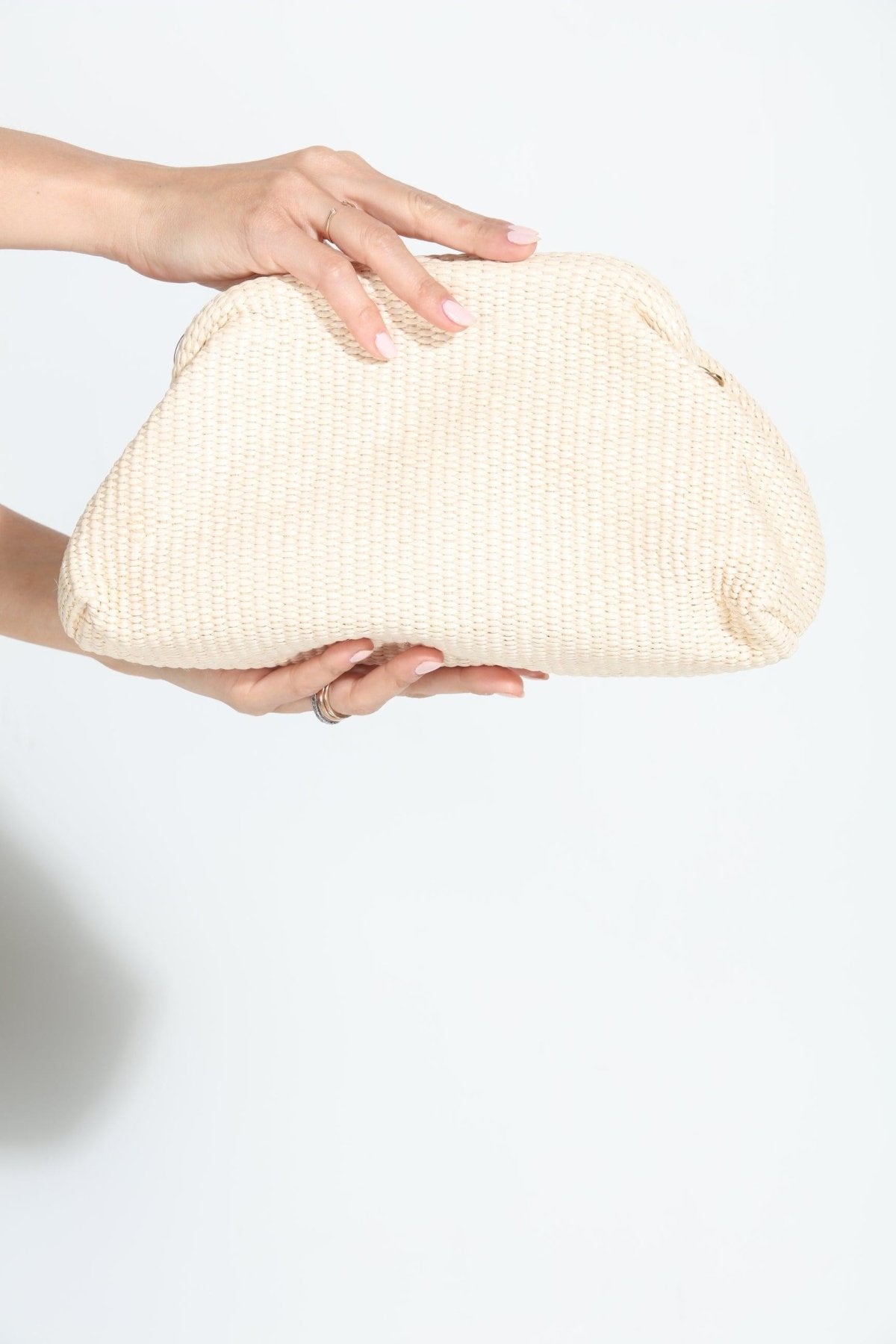 Stella Ivory Woven Clutch