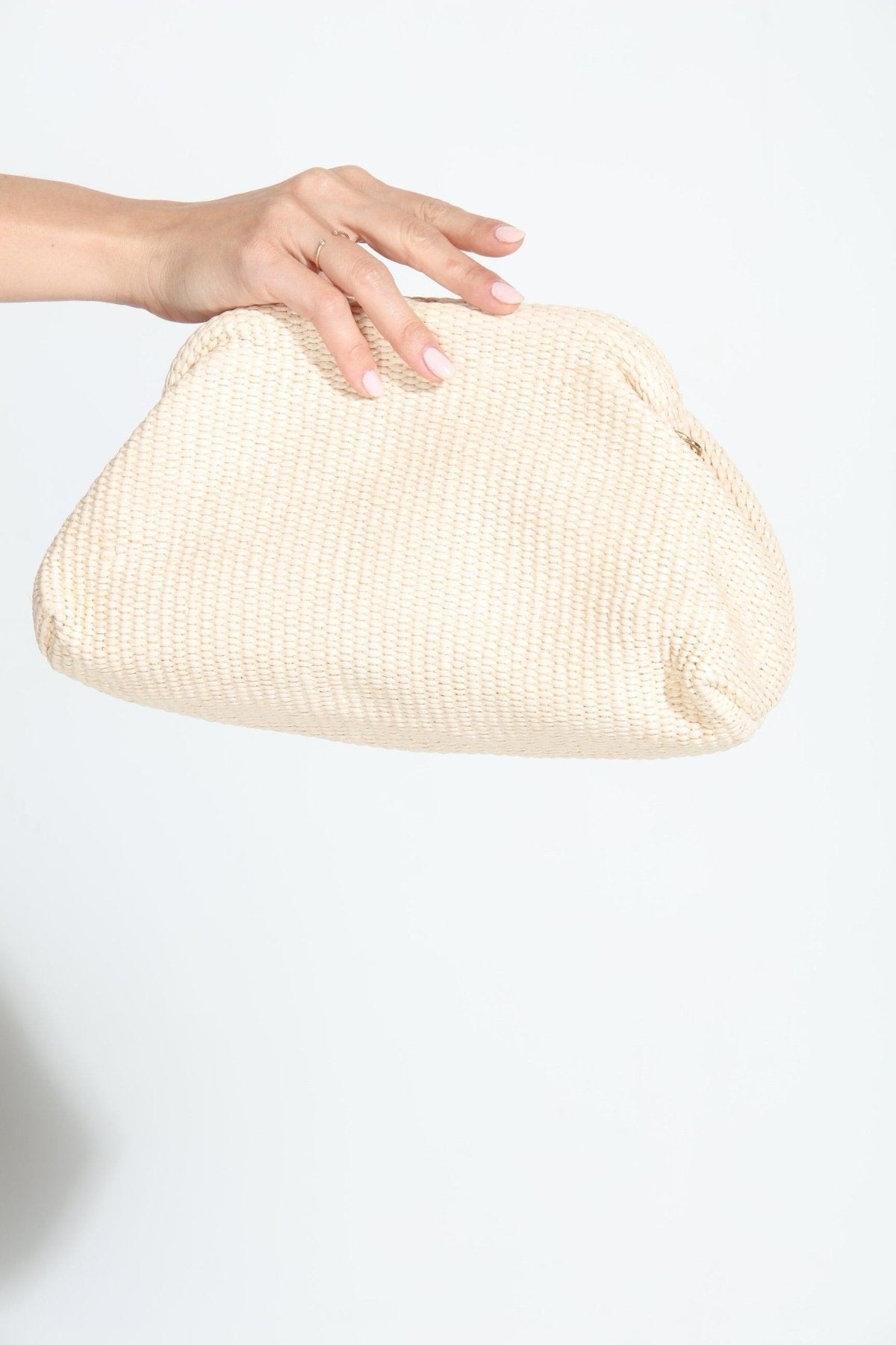 Stella Ivory Woven Clutch