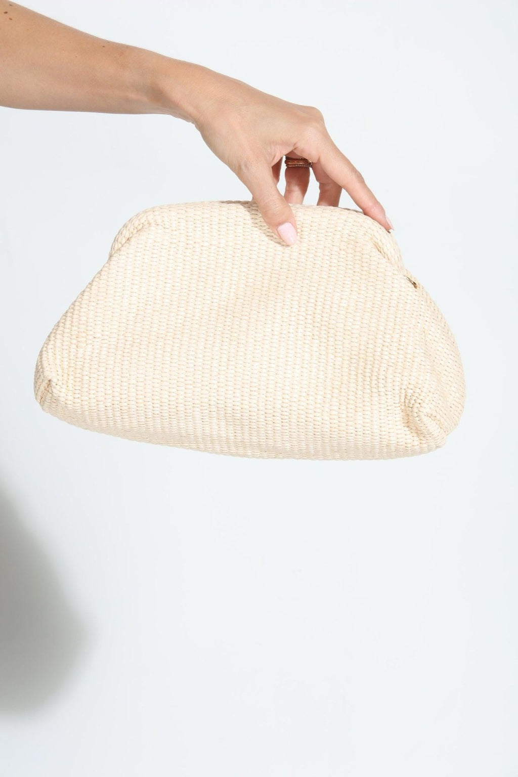 Stella Ivory Woven Clutch