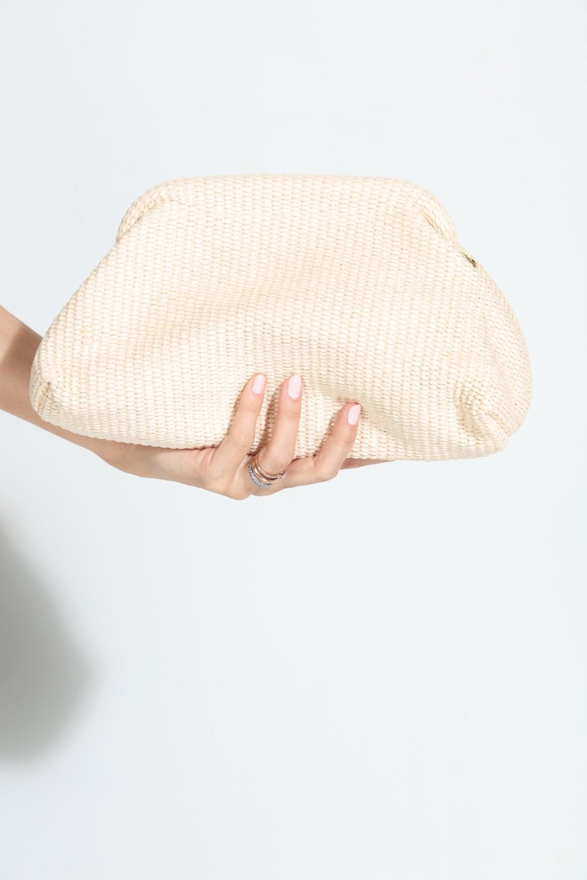 Stella Ivory Woven Clutch