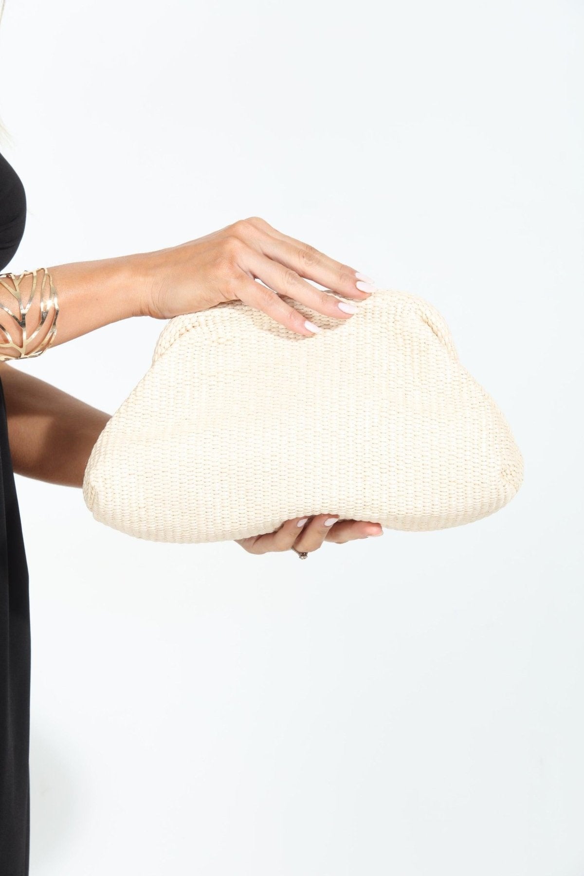 Stella Ivory Woven Clutch