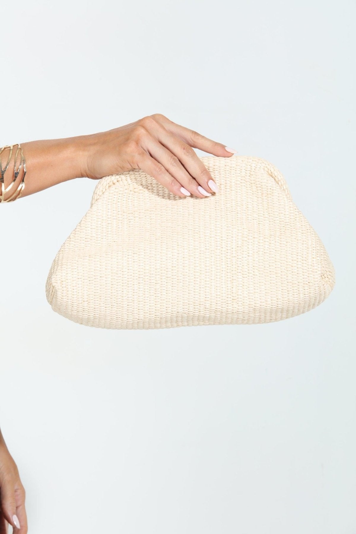 Stella Ivory Woven Clutch