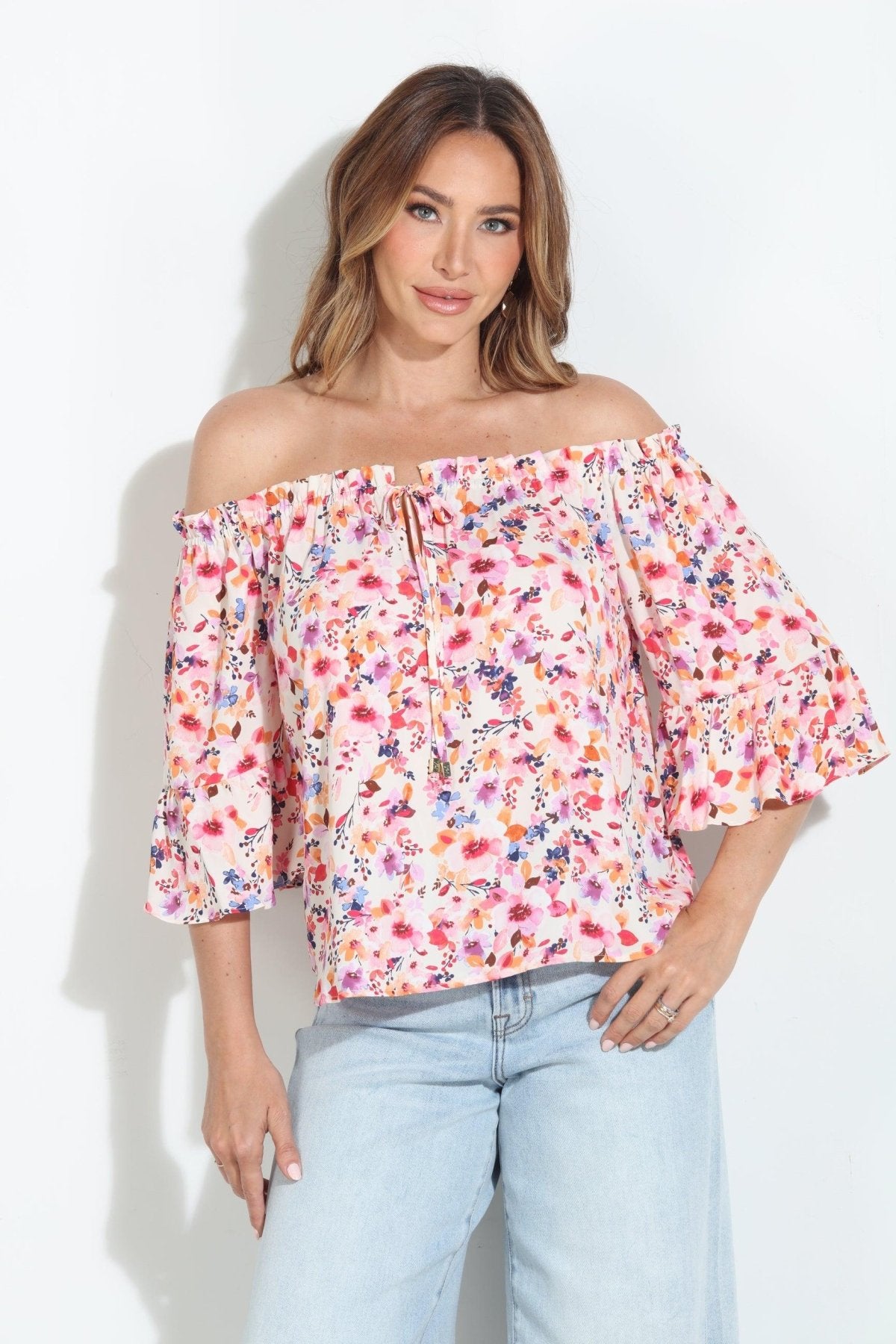 Amelia OTS Ruffle Top-BEST SELLER