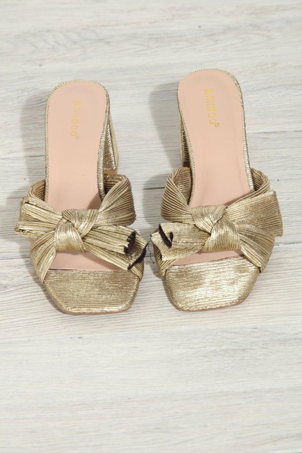 Vera Bow Heeled Sandal- Gold
