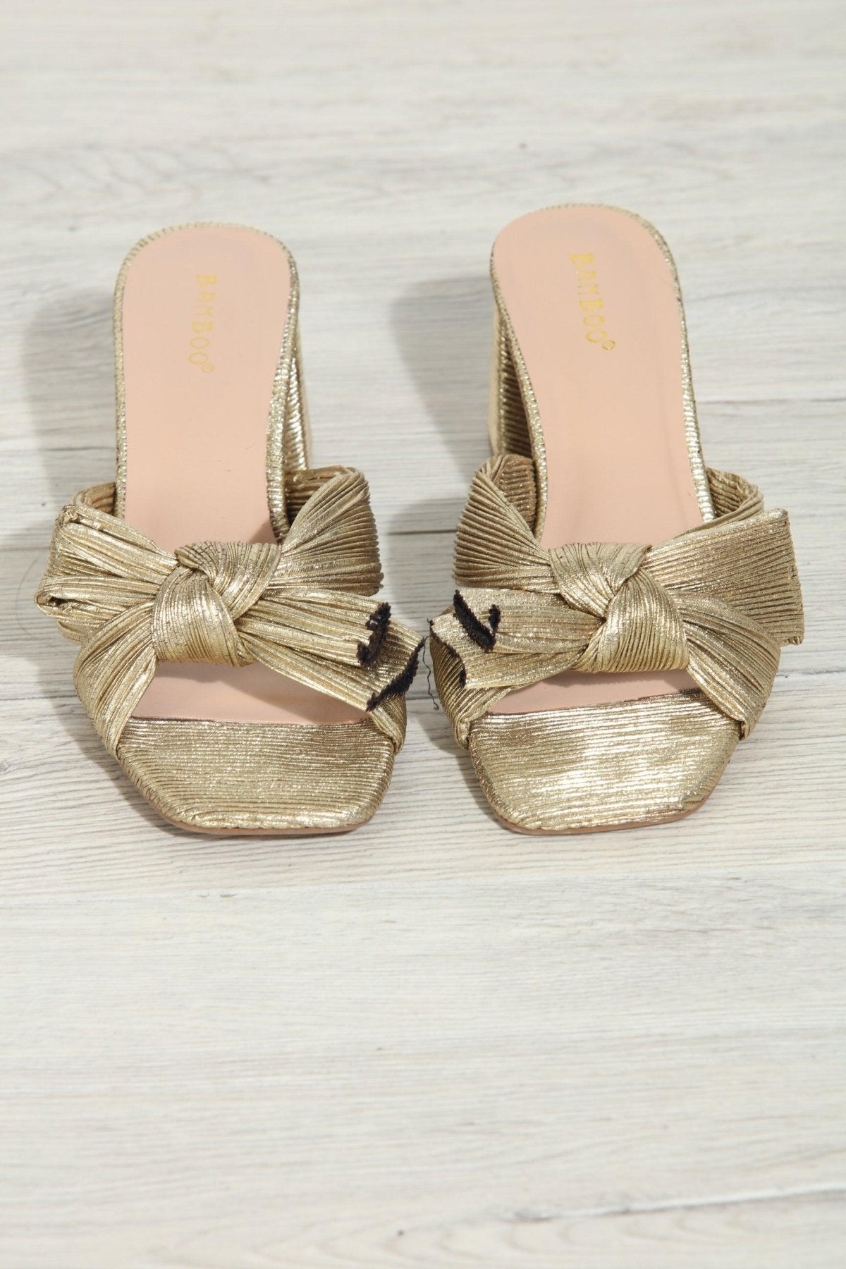 Vera Bow Heeled Sandal- Gold