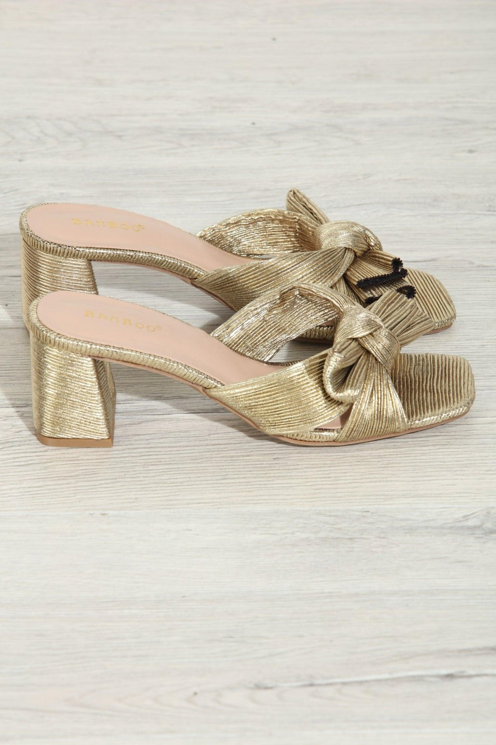 Vera Bow Heeled Sandal- Gold