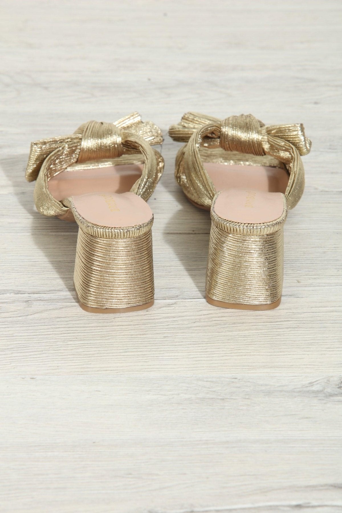 Vera Bow Heeled Sandal- Gold