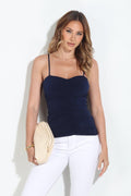 Navy Ruched Tank-BEST SELLER