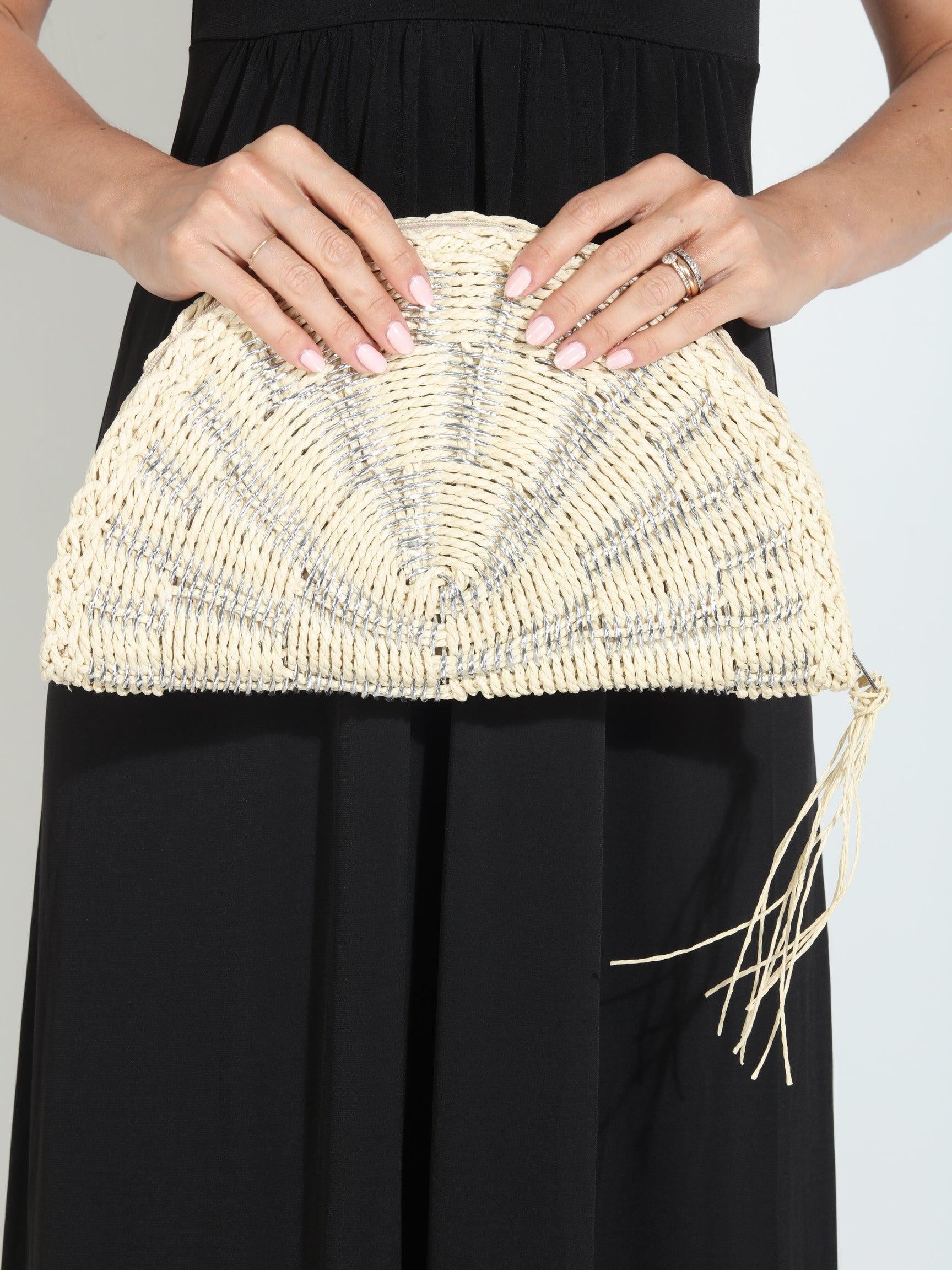 Bridget Woven Straw Clutch