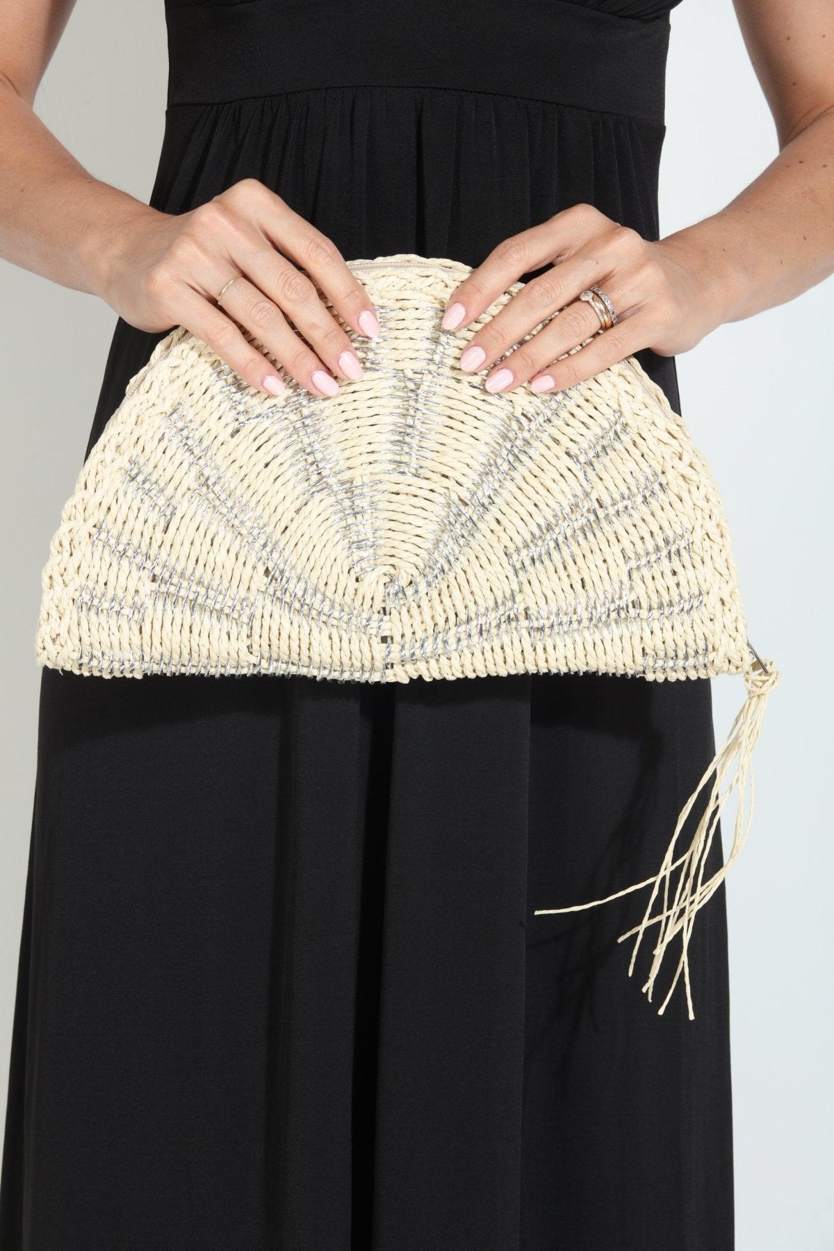 Bridget Woven Straw Clutch