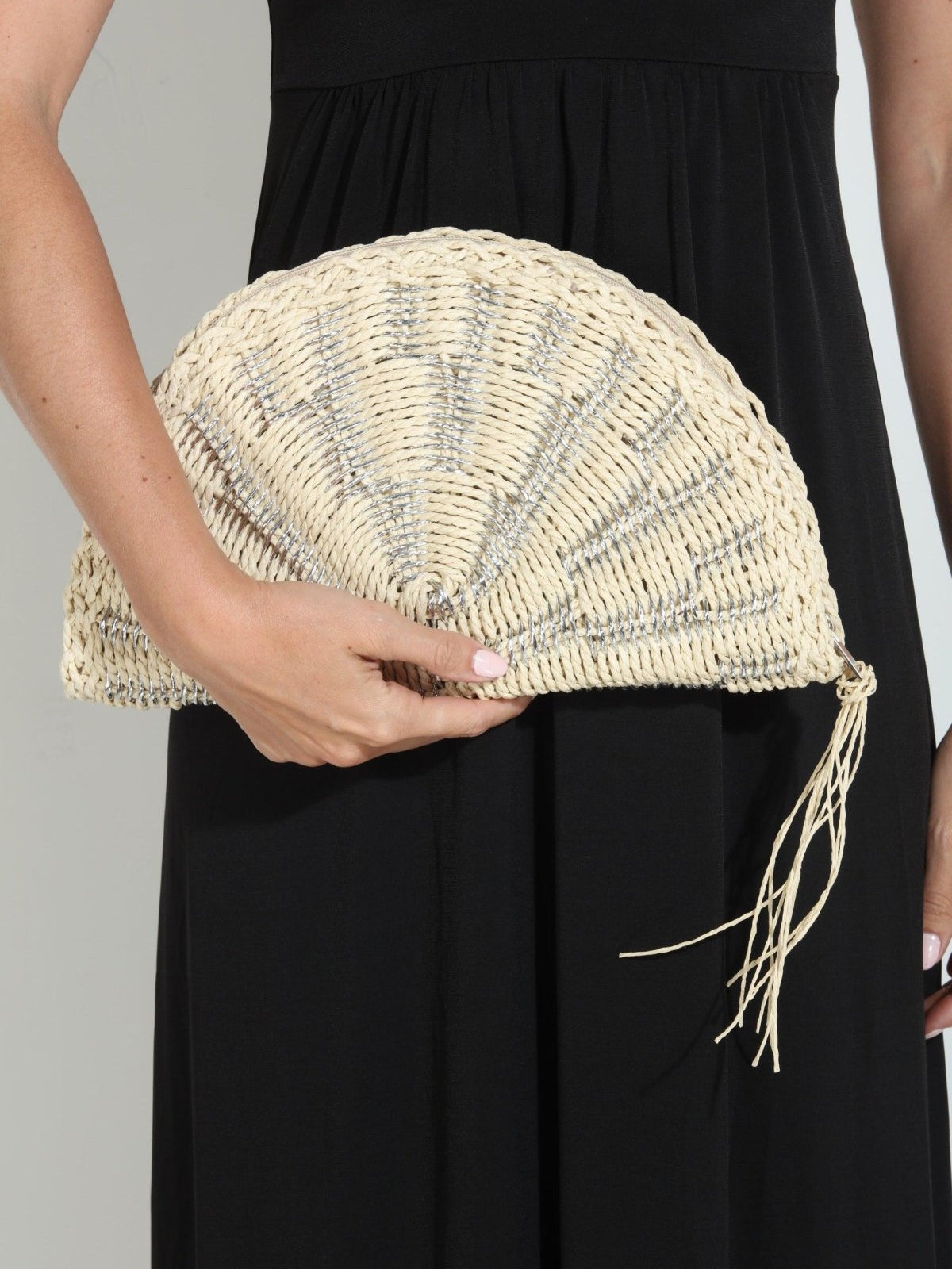 Bridget Woven Straw Clutch