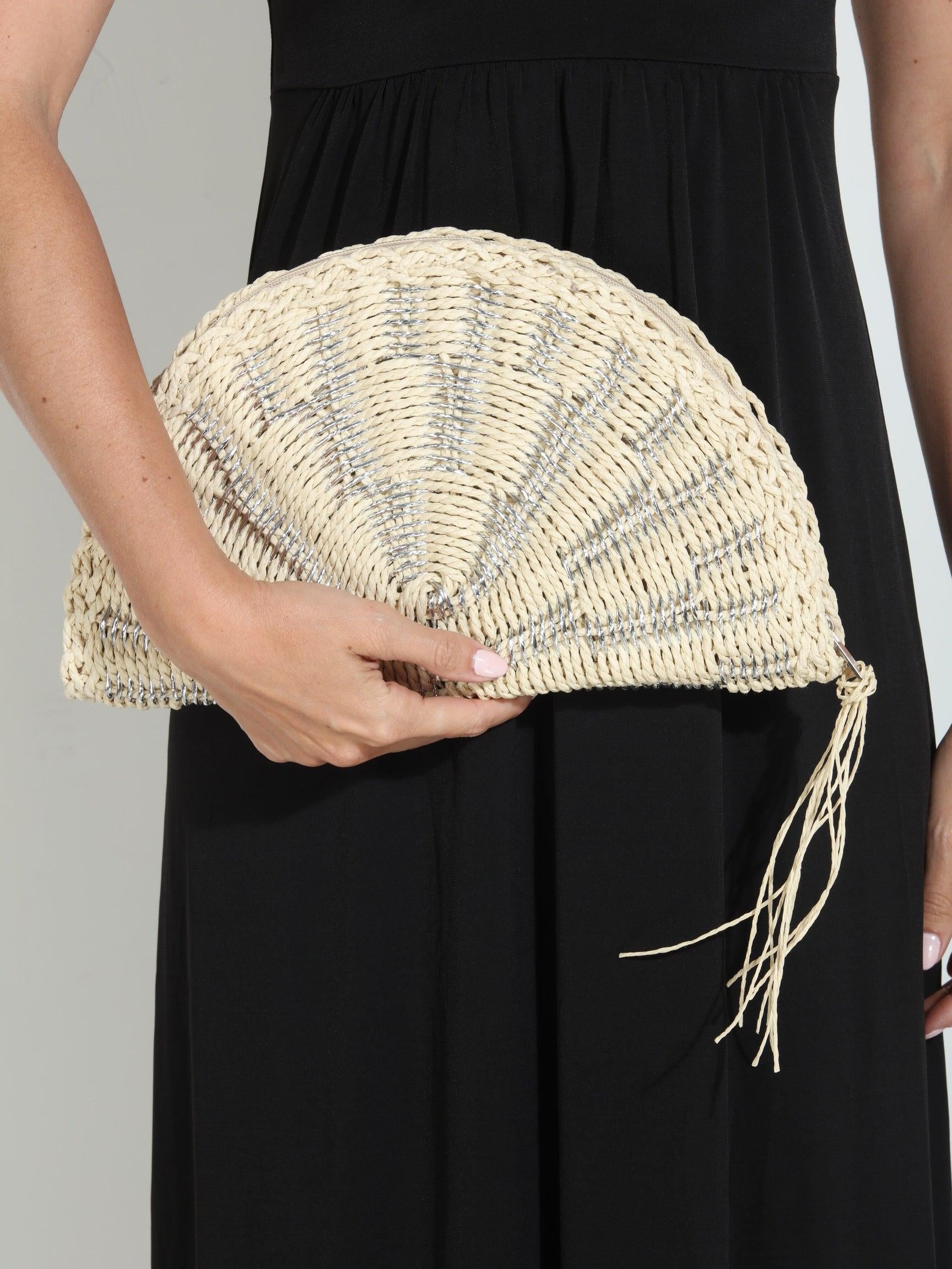Bridget Woven Straw Clutch