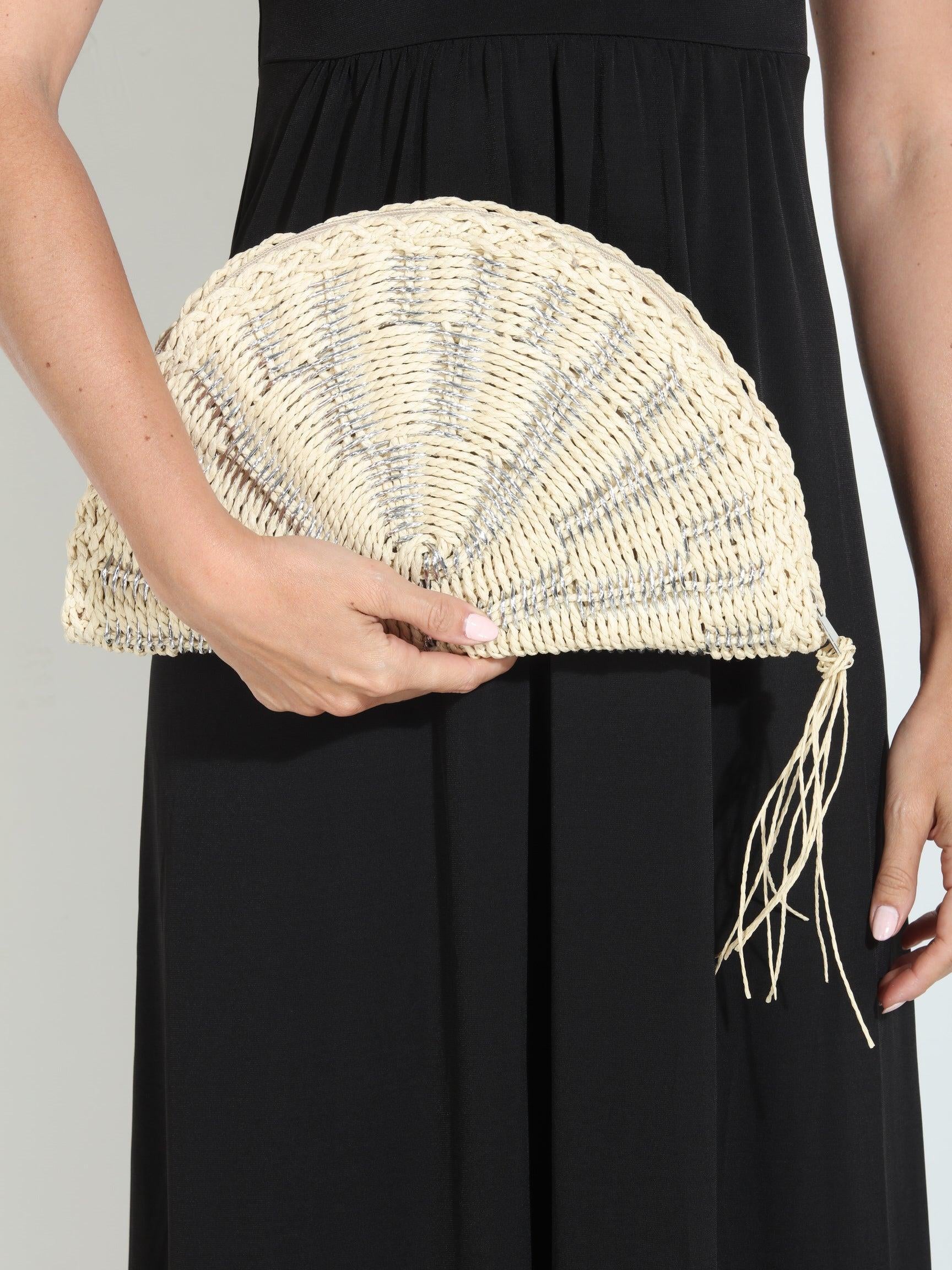 Bridget Woven Straw Clutch
