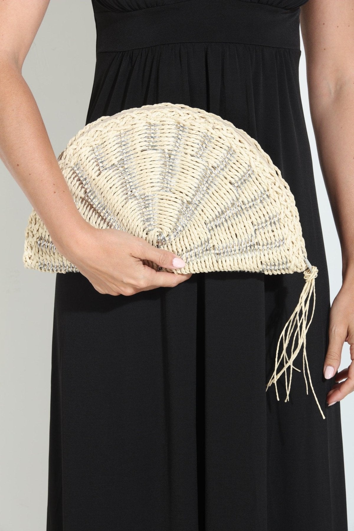 Bridget Woven Straw Clutch