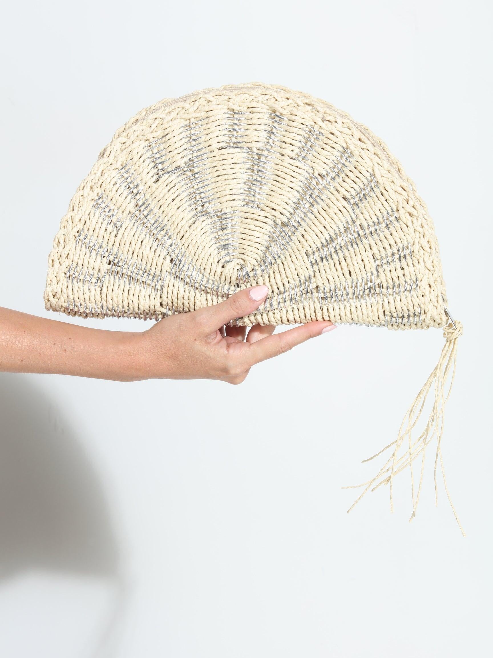 Bridget Woven Straw Clutch
