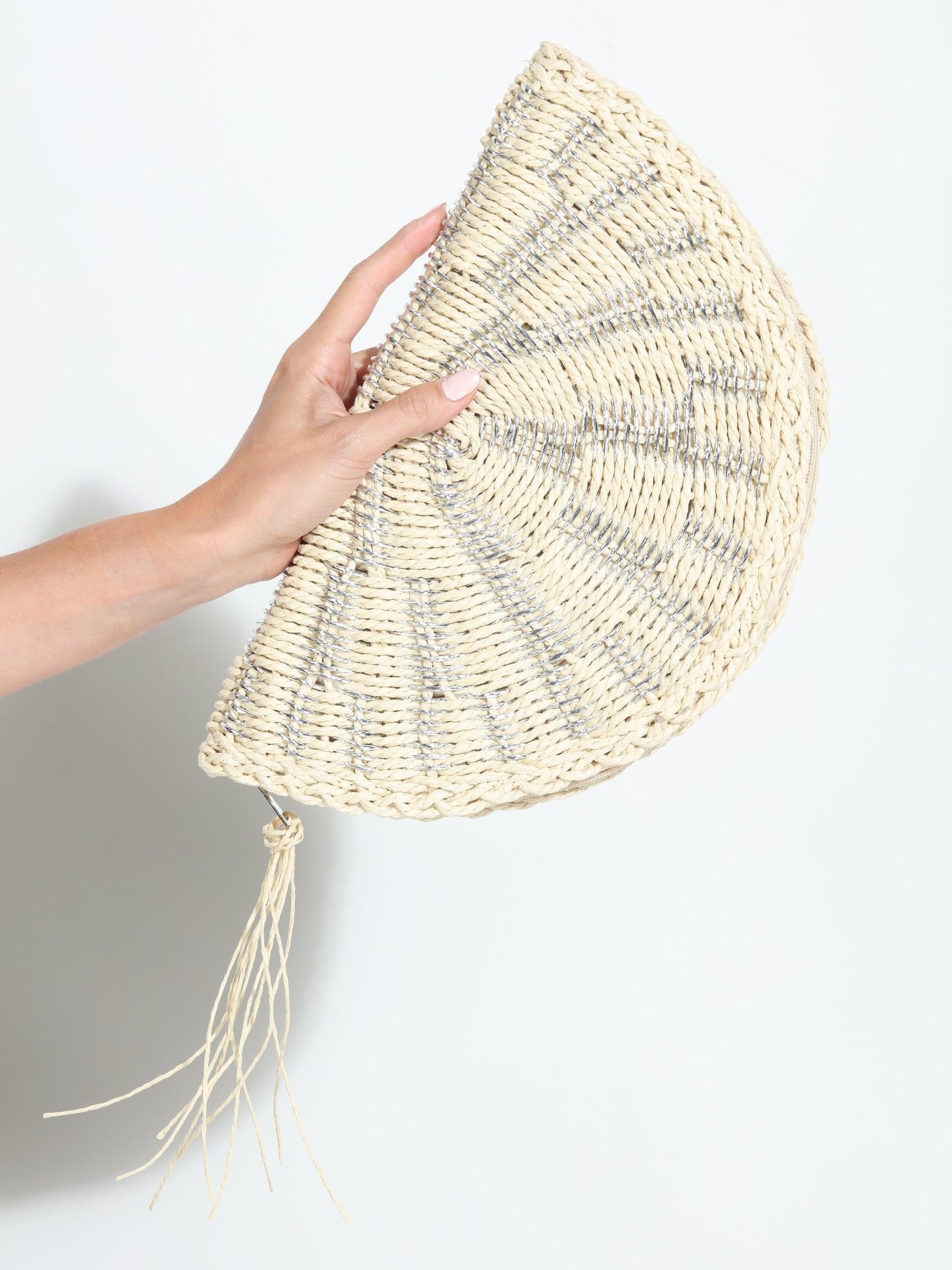 Bridget Woven Straw Clutch