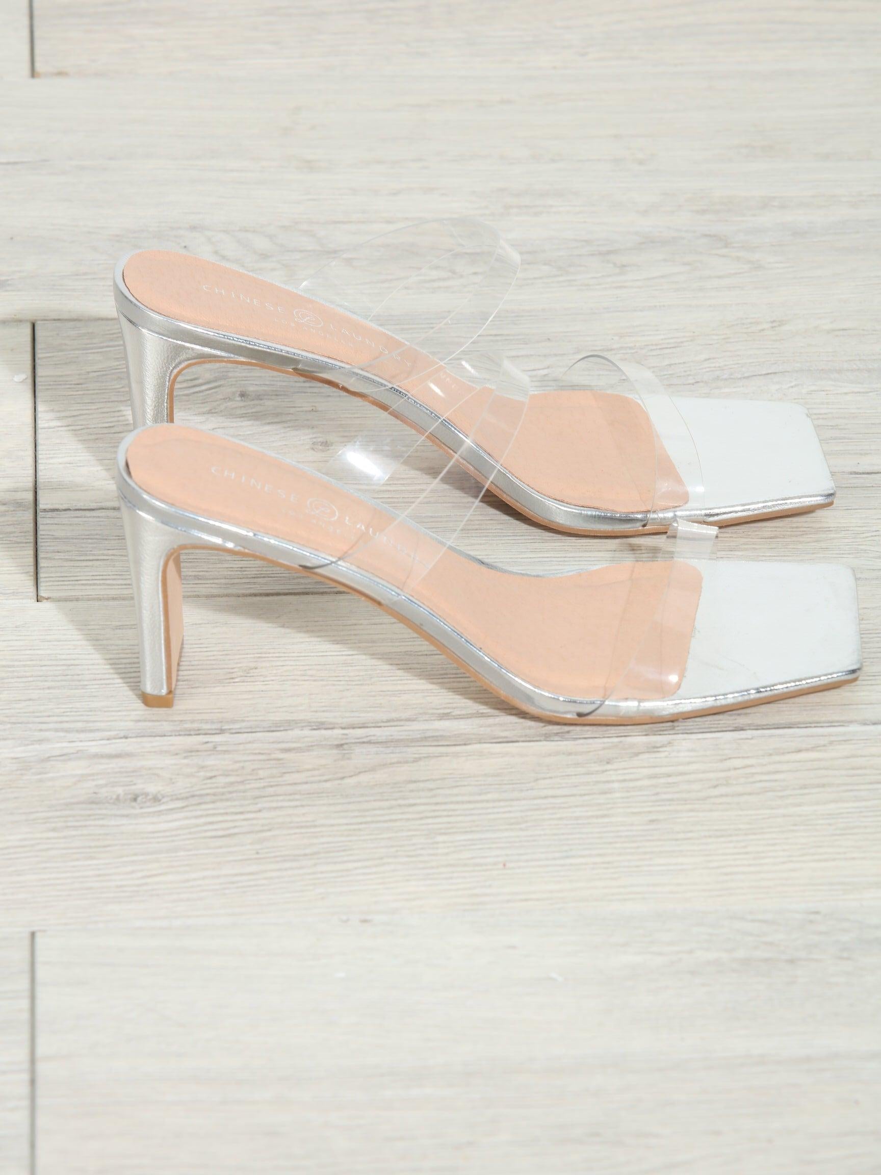 Chinese Laundry- Yaya Silver Heeled Sandals