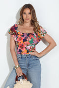 Winslowe Stretch OTS Ruffle Bodysuit-FINAL SALE