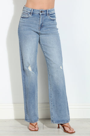 Hidden Jeans Logan Grinded Stretch Dad Jean- Medium Wash