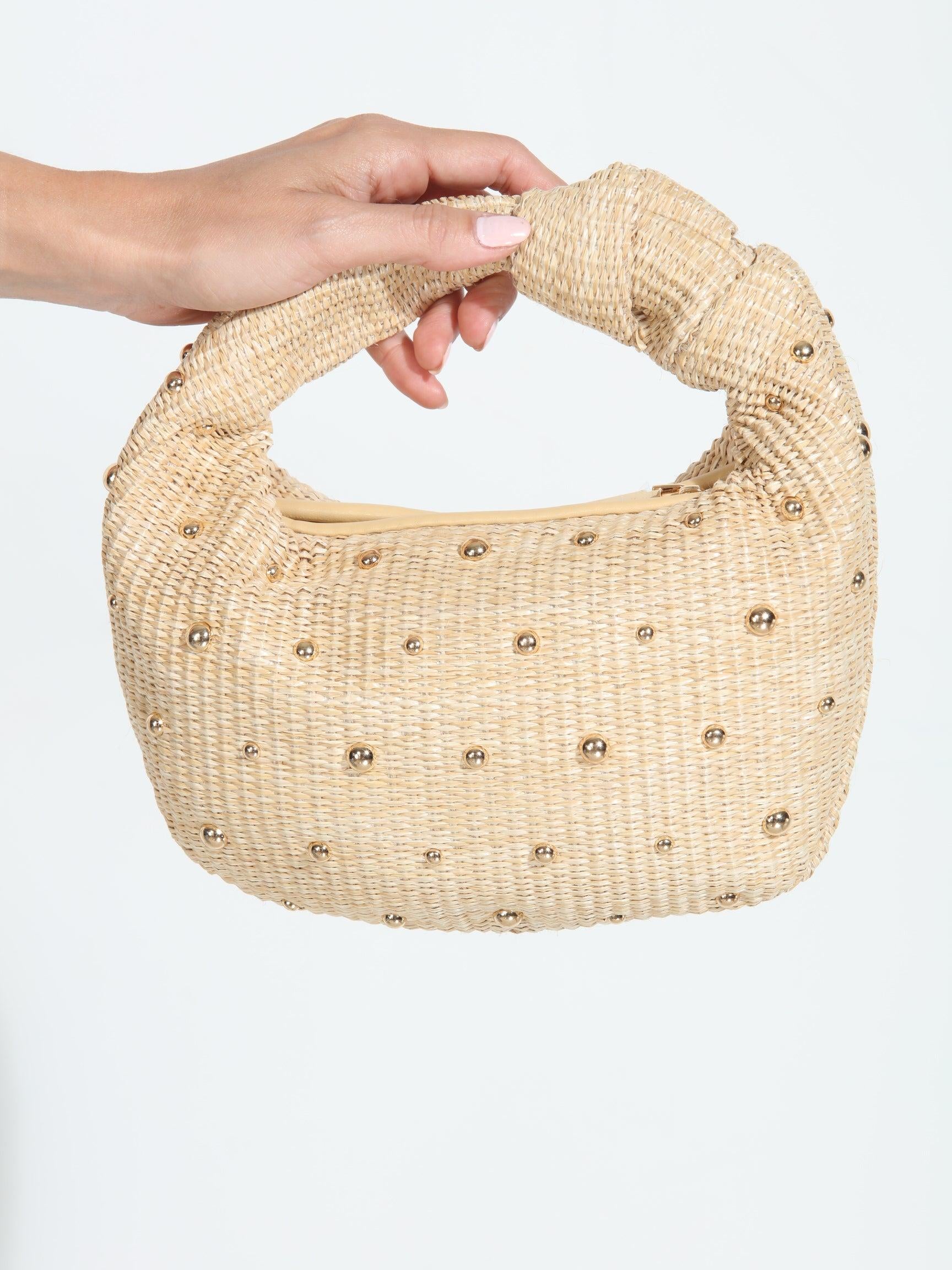 Addison Studded Straw Handbag-FINAL SALE